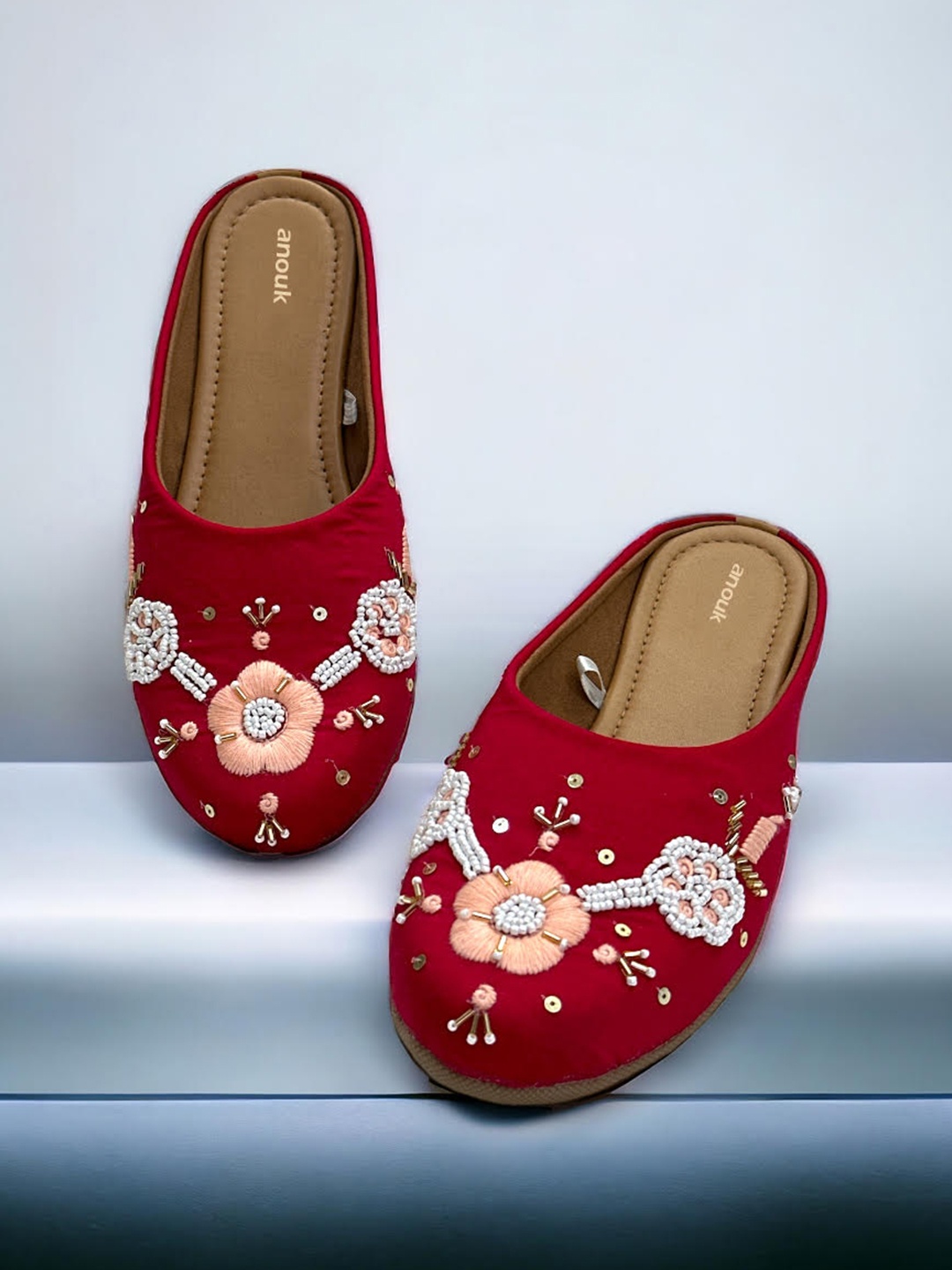 

Anouk Women Embellished Mules Flats, Pink