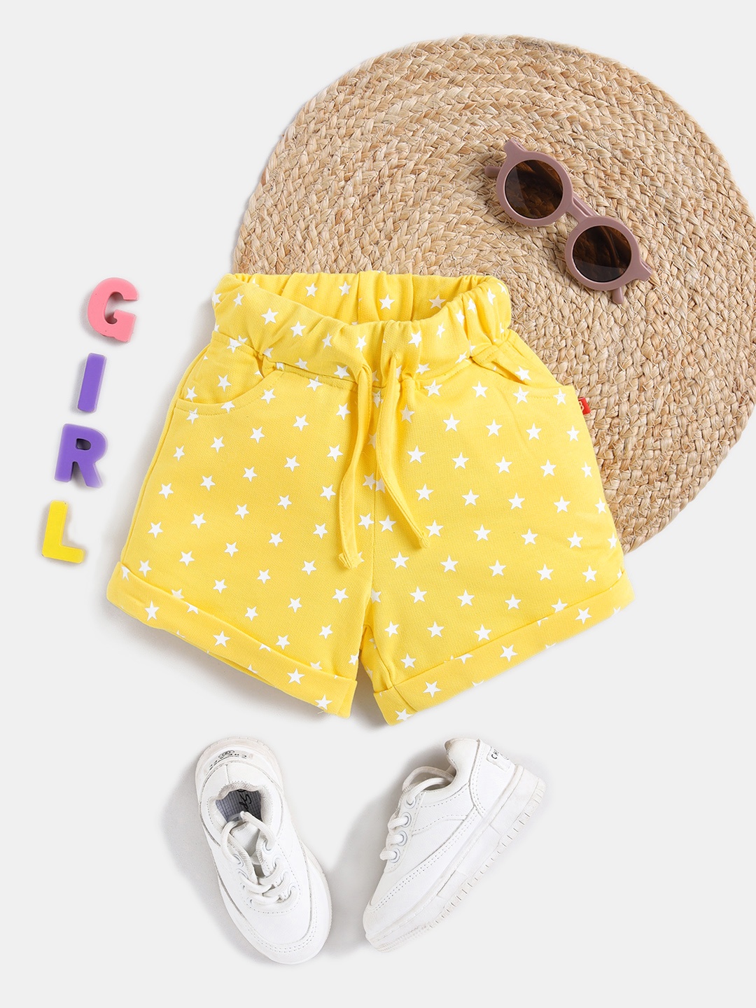 

Here&Now X Game Begins Girls Printed Hot Pants Shorts, Yellow