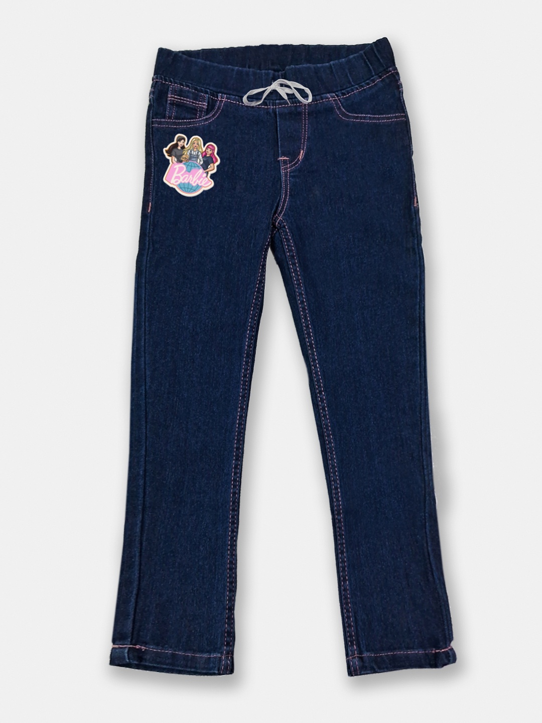 

Here&Now x Game Begins Girls Barbie Printed Slim-Fit Jeggings, Navy blue