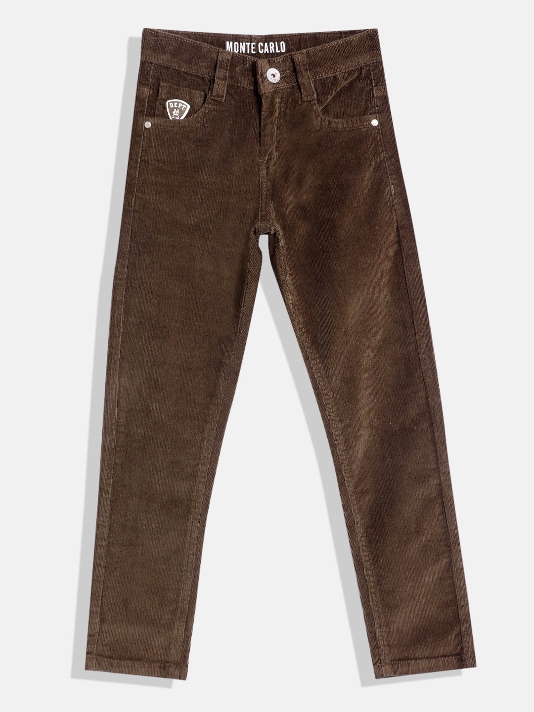 

Monte Carlo Boys Slim Fit Corduroy Trousers, Brown