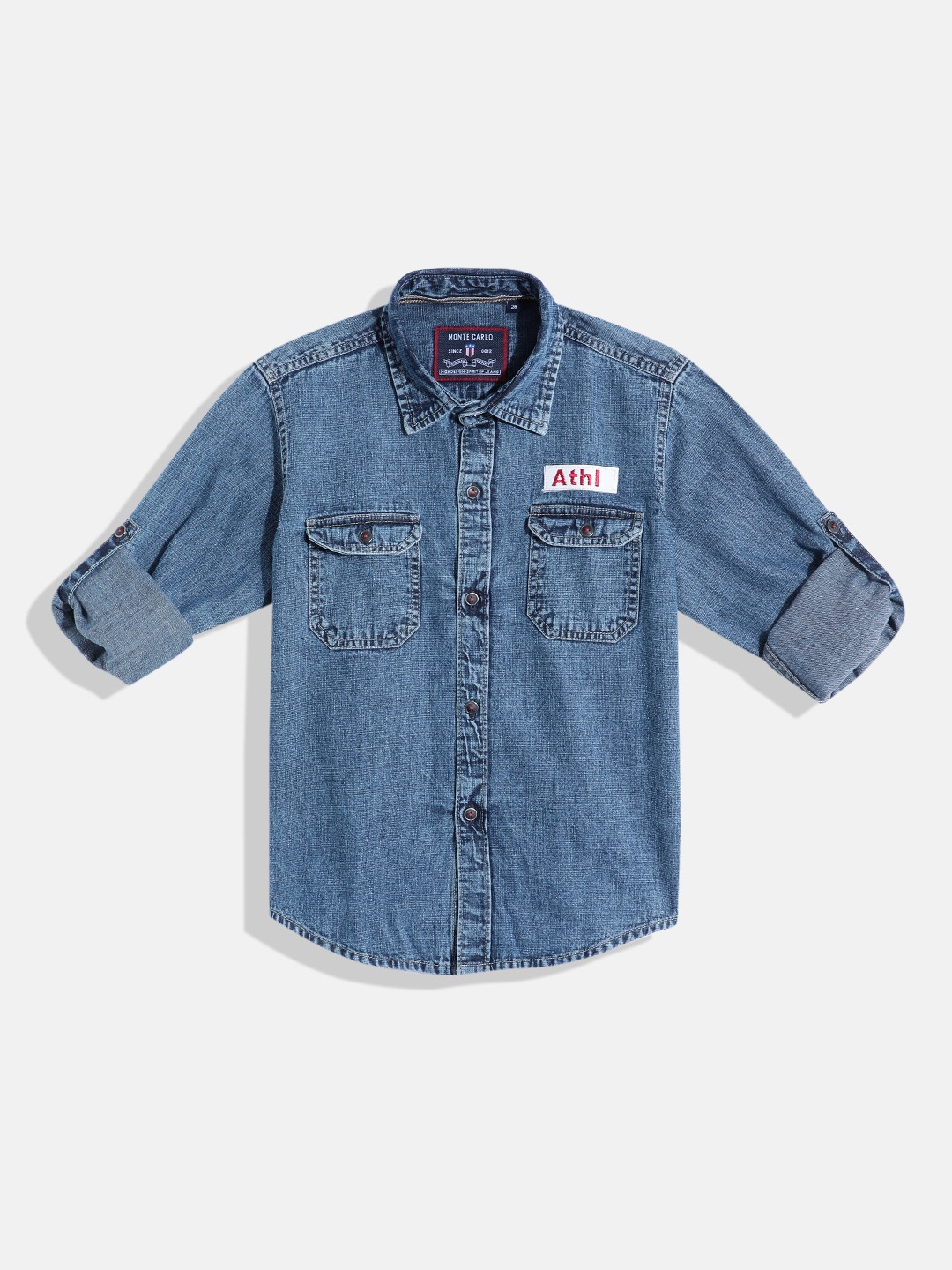 

Monte Carlo Boys Solid Chambray Smart Fit Shirt, Navy blue