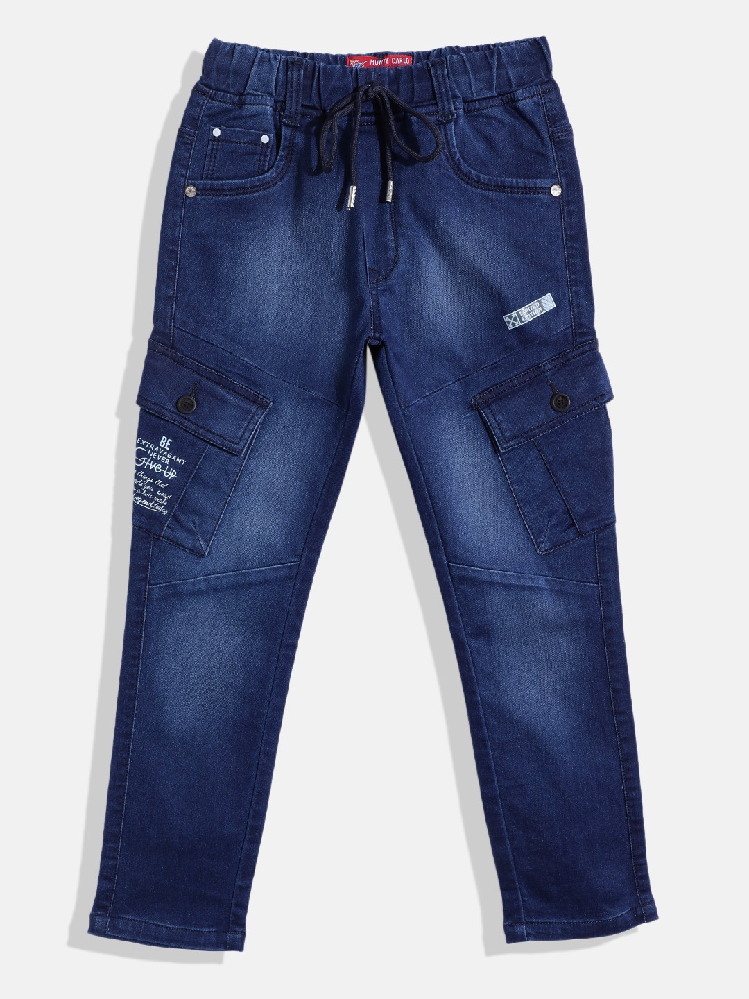 Monte Carlo Boys Printed Track Pants, Navy blue