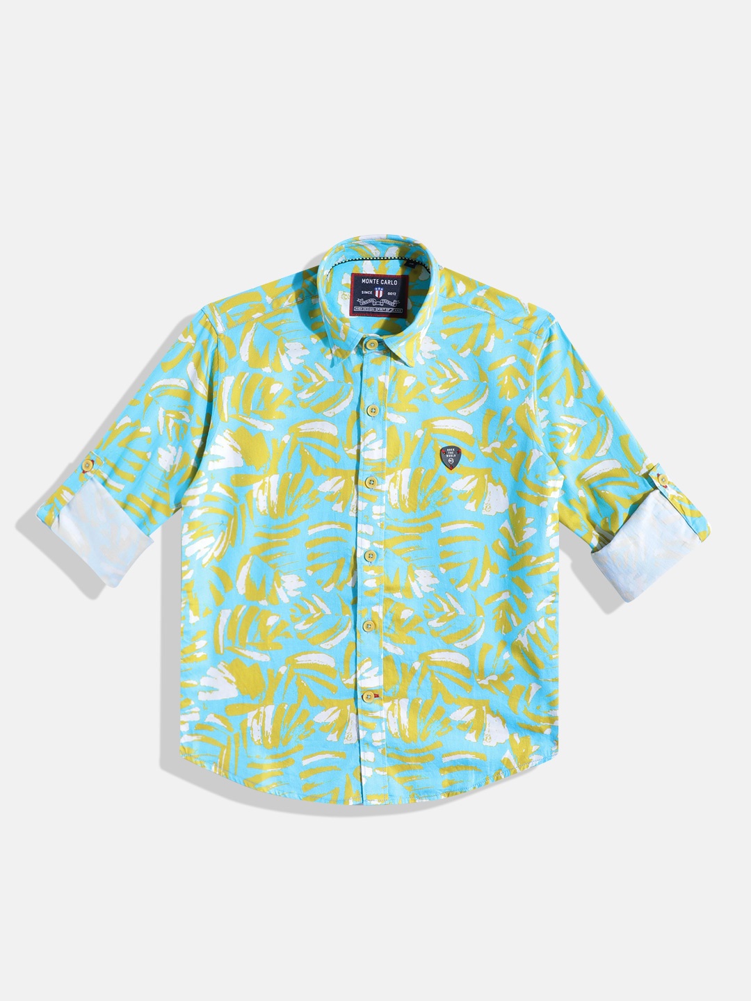 

Monte Carlo Boys Printed Smart Fit Shirt, Blue