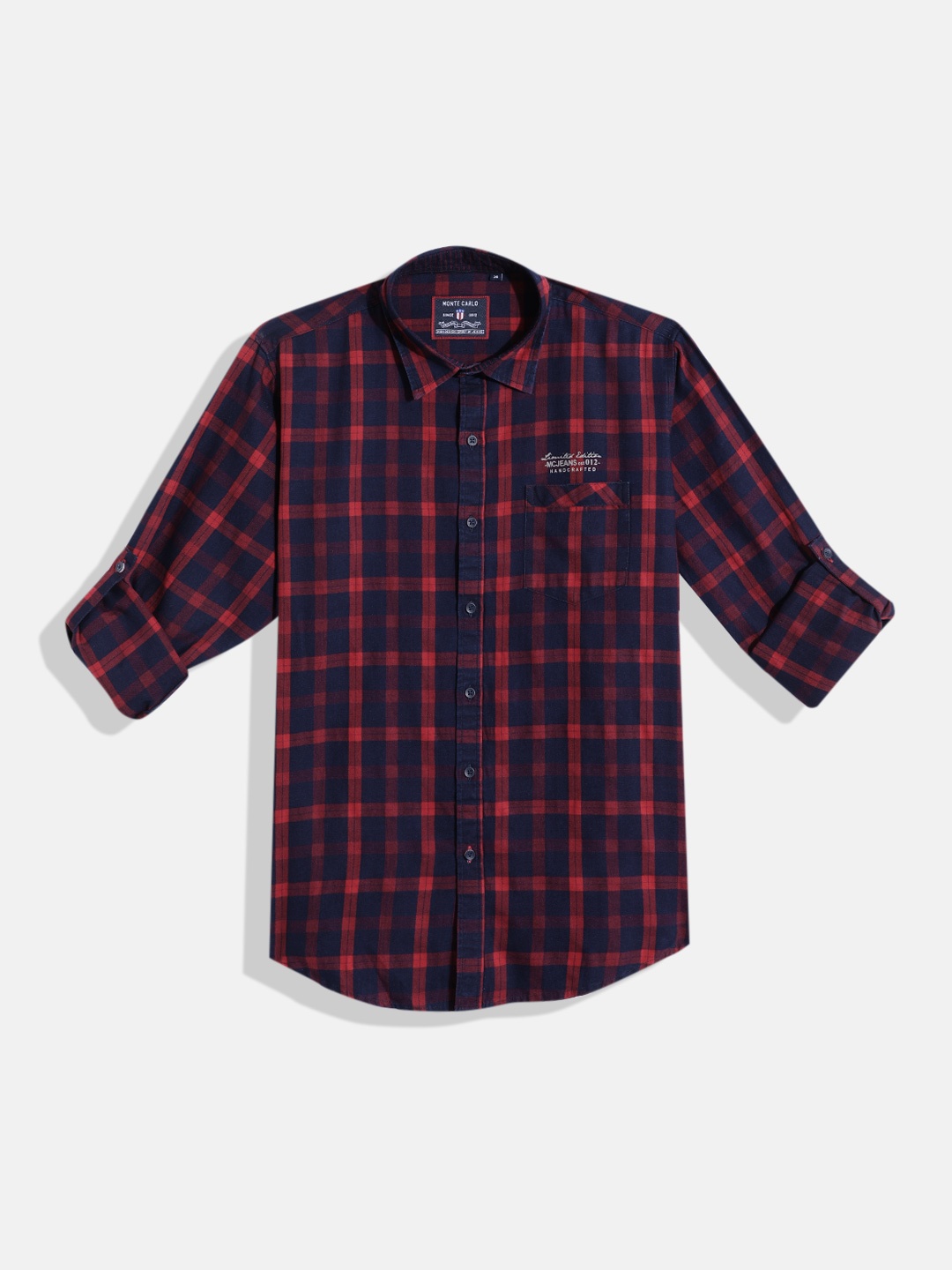 

Monte Carlo Boys Checked Casual Smart Fit Shirt, Red