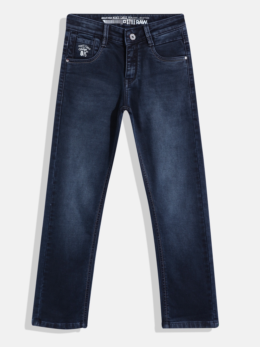 

Monte Carlo Boys Straight Fit Stretchable Jeans, Navy blue