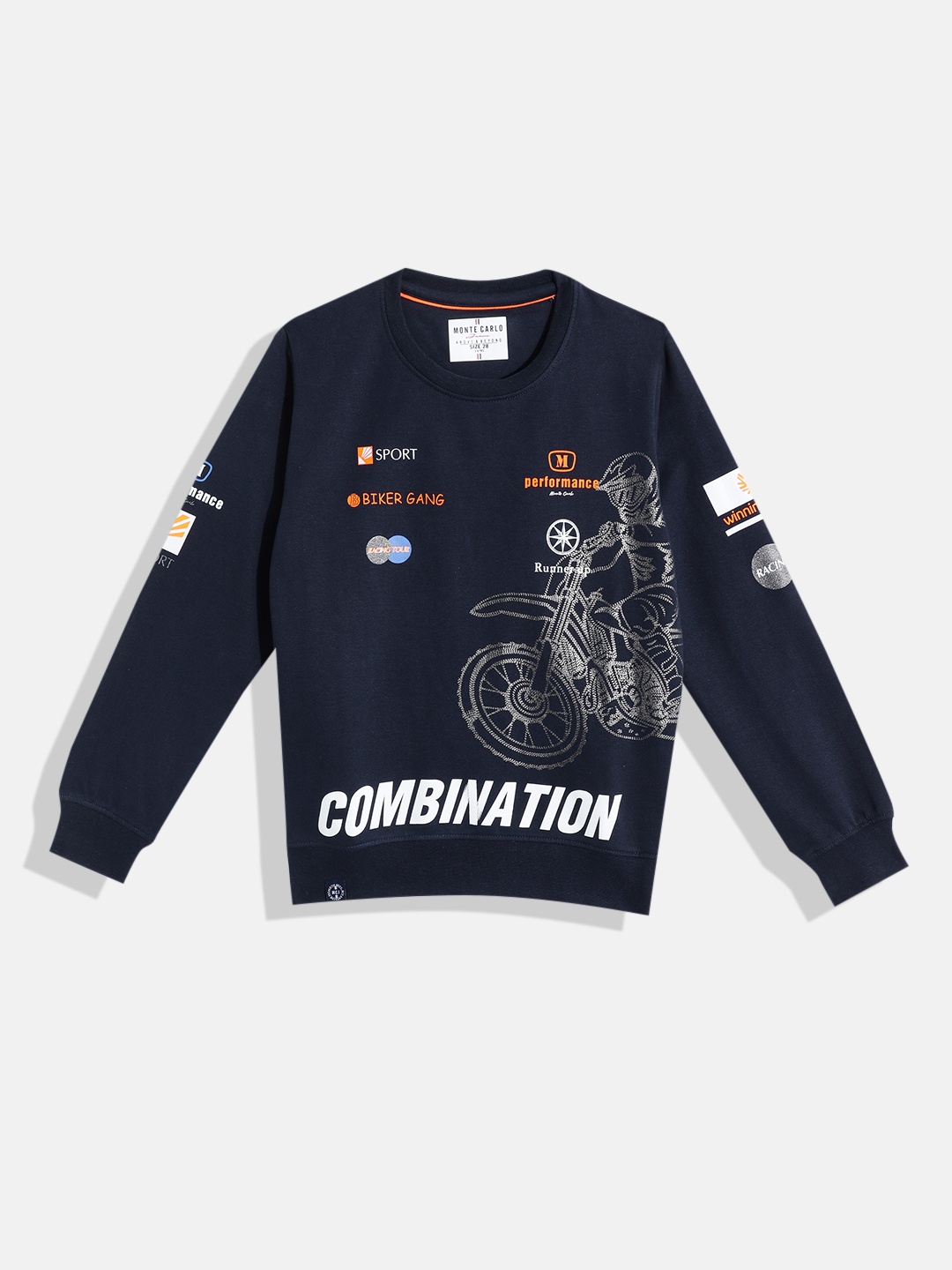 

Monte Carlo Boys Cotton Graphic Printed Sweatshirt, Navy blue