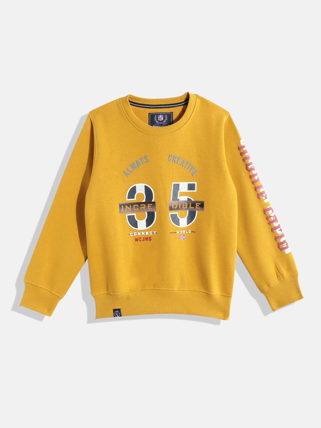 

Monte Carlo Boys Typography Printed Sweatshirt, Mustard
