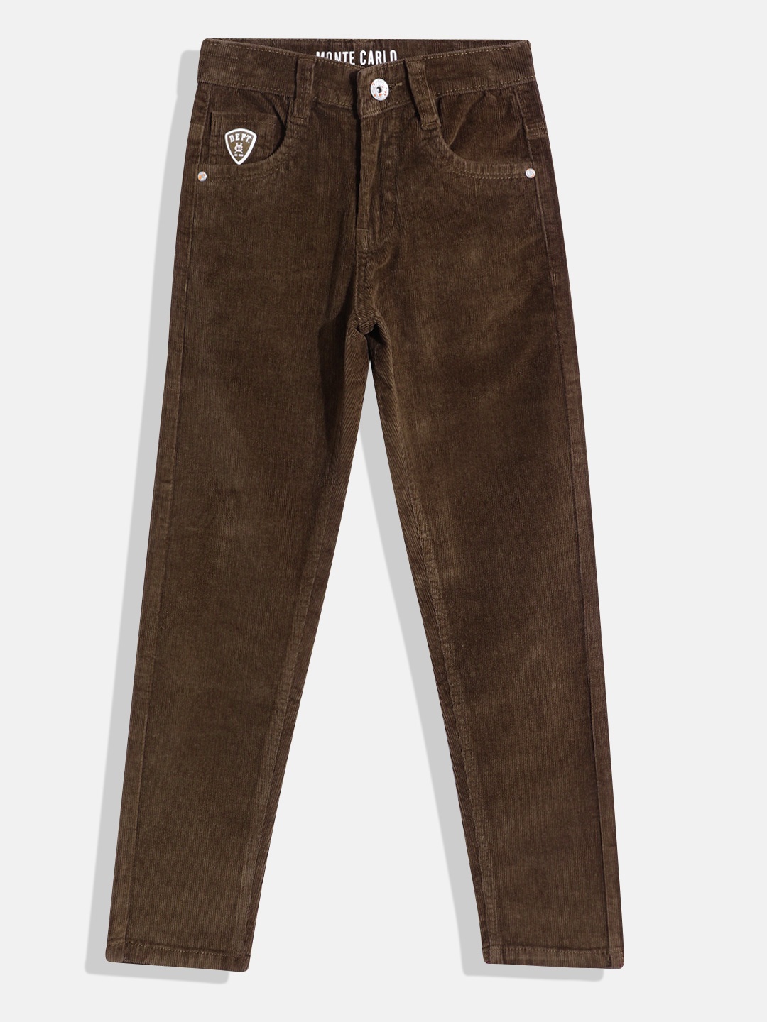 

Monte Carlo Boys Slim Fit Corduroy Trousers, Brown