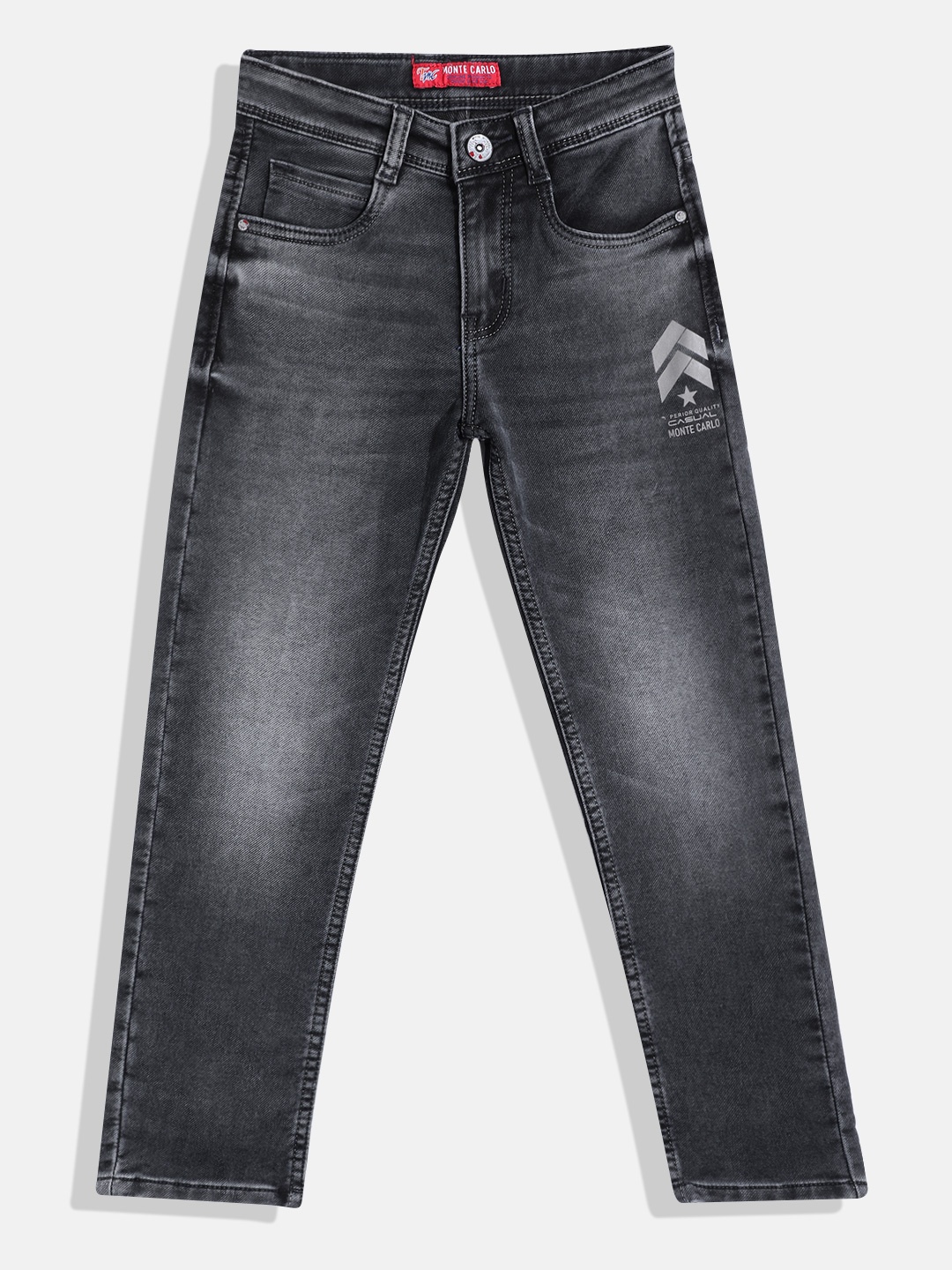 

Monte Carlo Boys Printed Stretchable Jeans, Grey