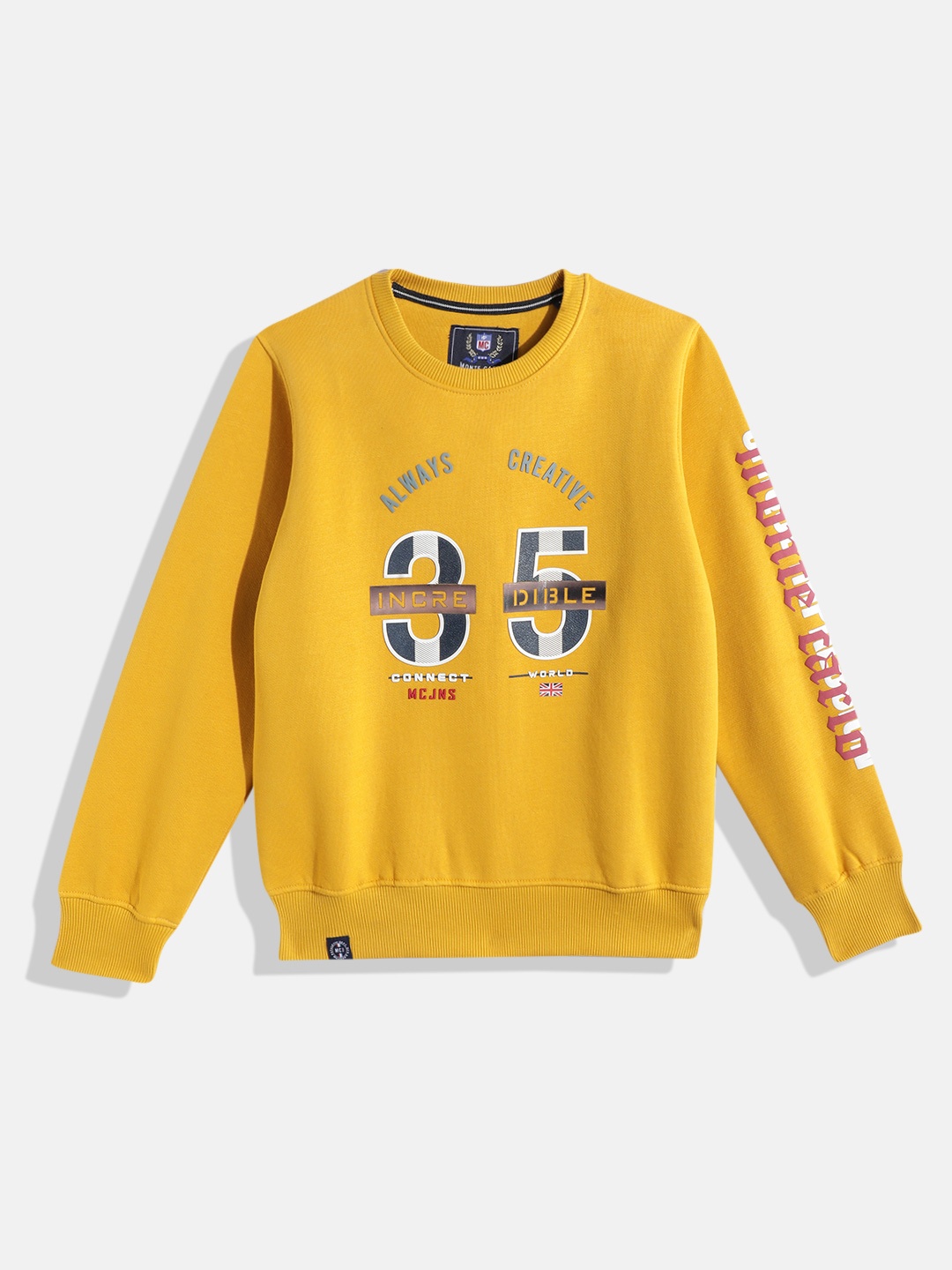 

Monte Carlo Boys Typography Printed Sweatshirt, Mustard