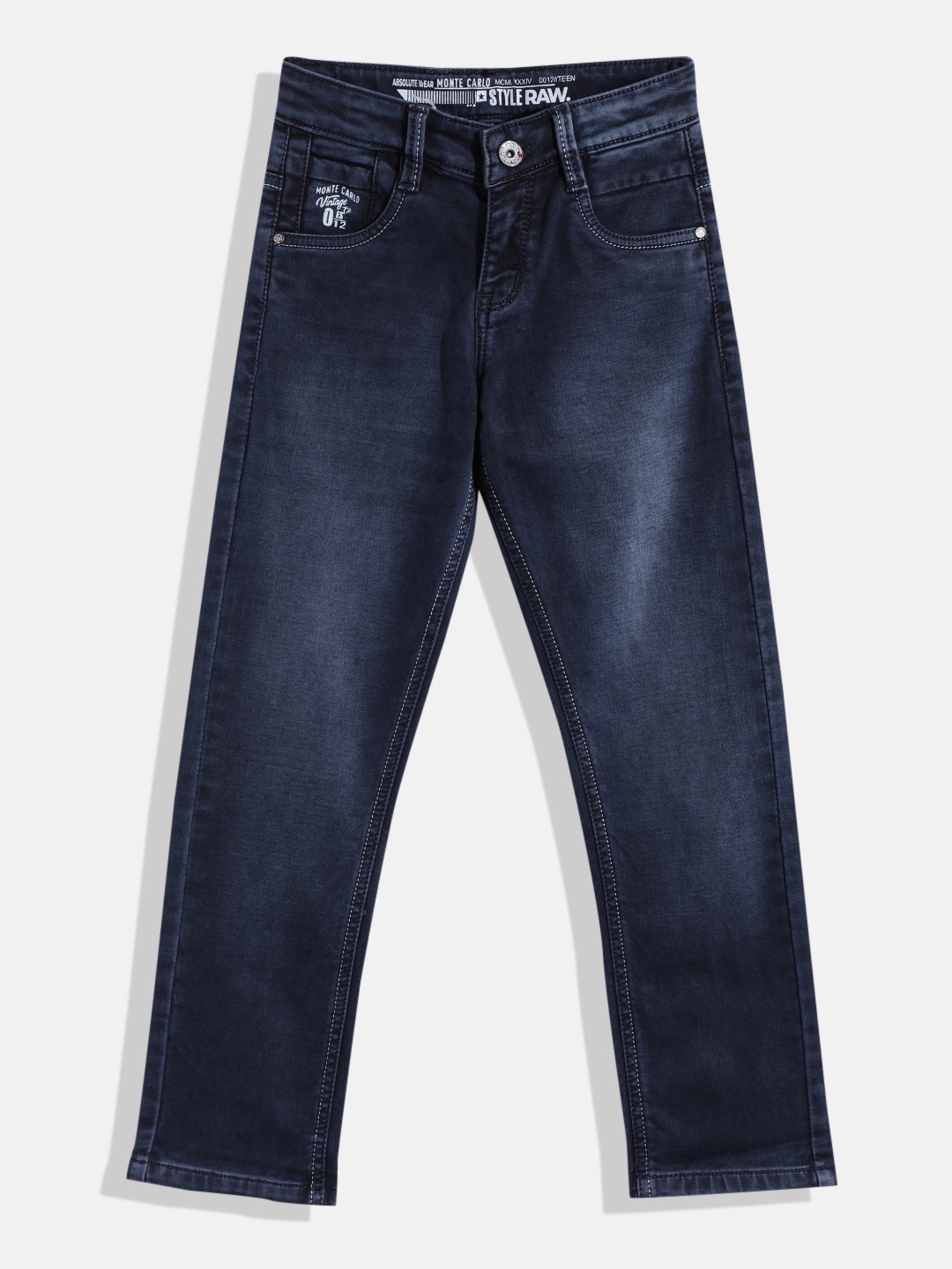 

Monte Carlo Boys Straight Fit Stretchable Jeans, Navy blue