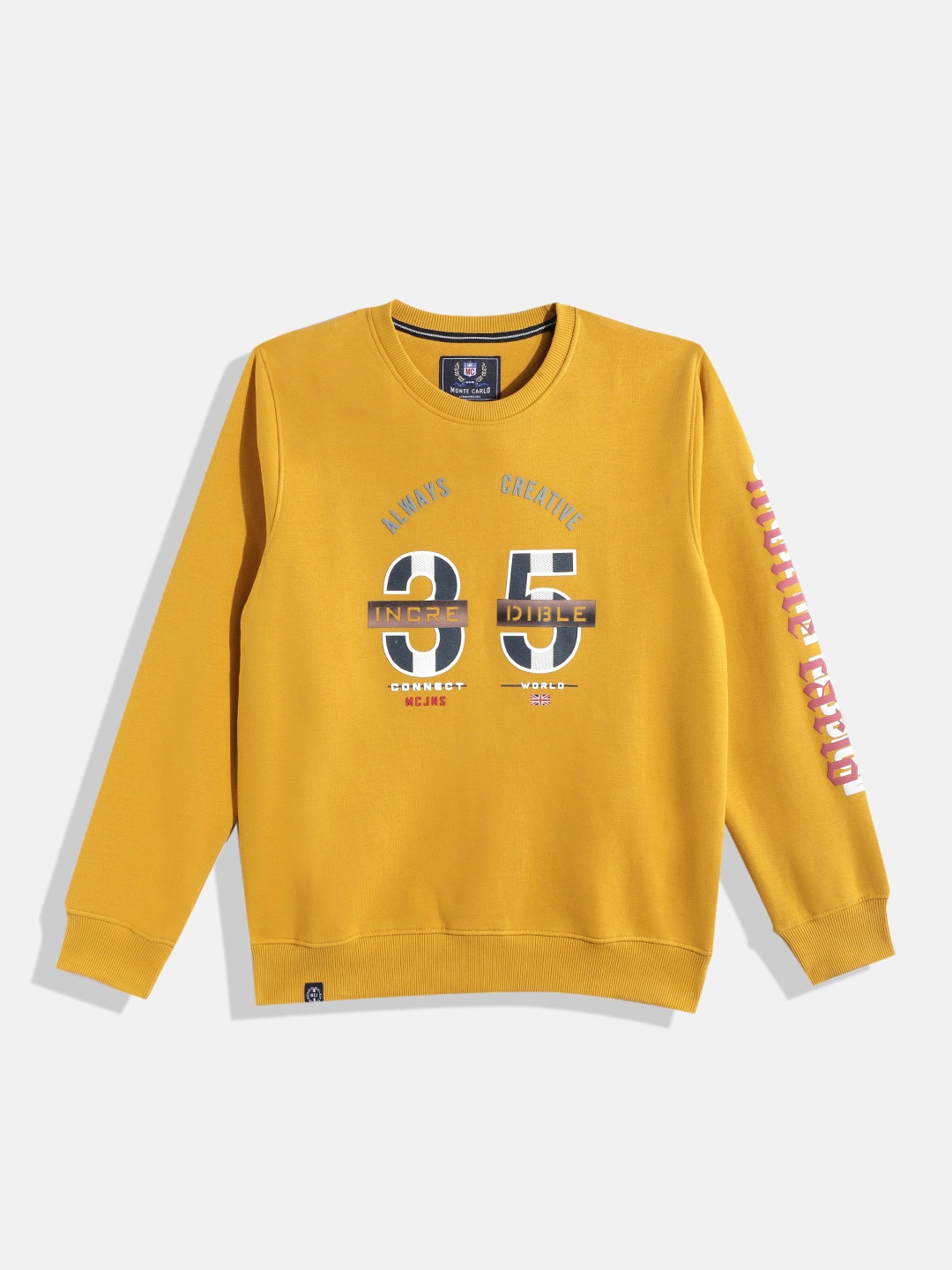 

Monte Carlo Boys Typography Printed Sweatshirt, Mustard