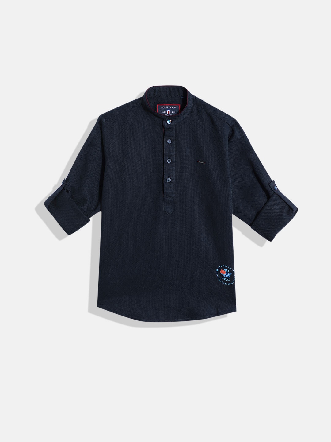 

Monte Carlo Boys Textured Casual Smart Fit Shirt, Navy blue