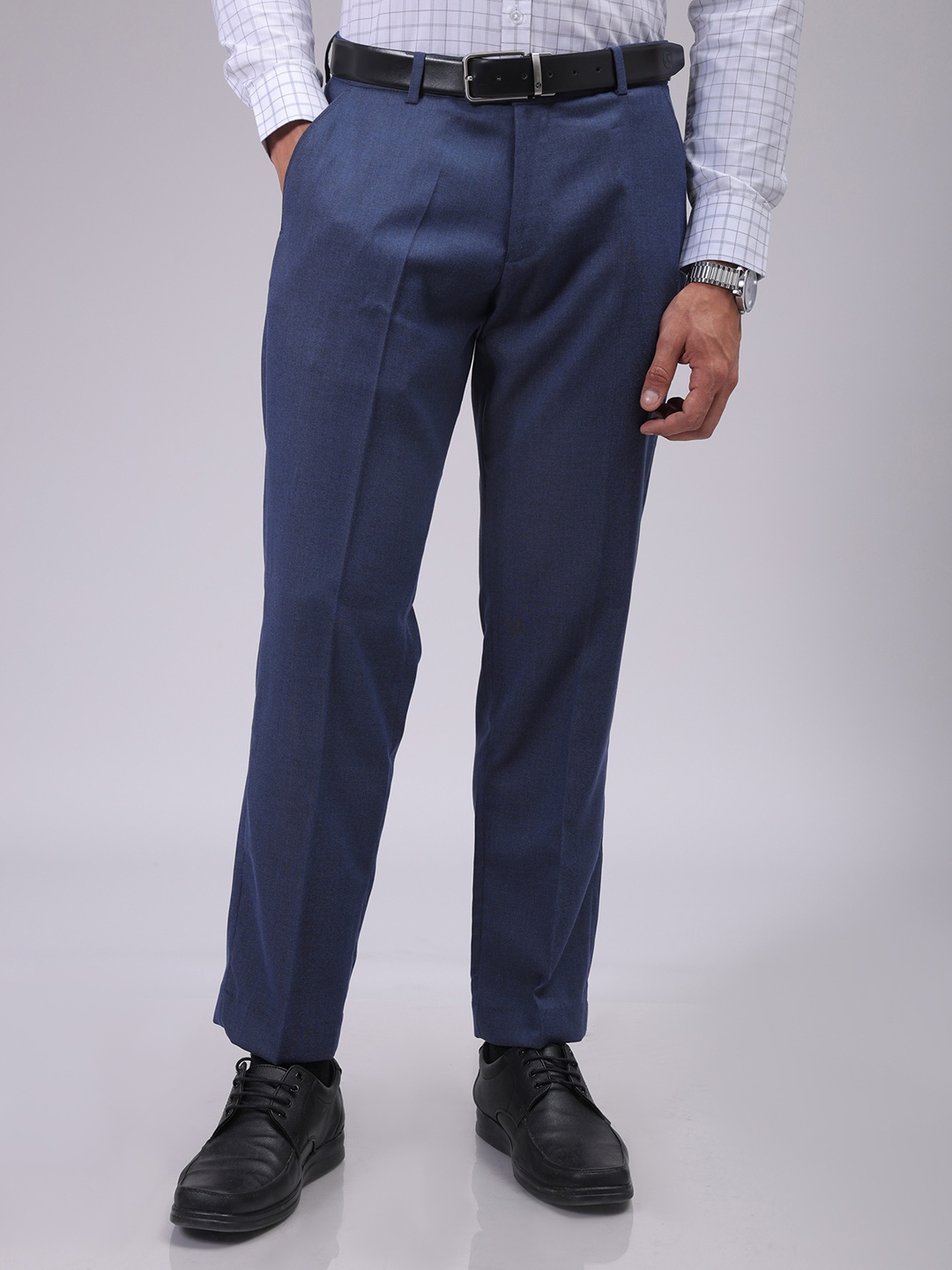 

The Indian Garage Co. X Luxe Men Formal Trousers, Blue
