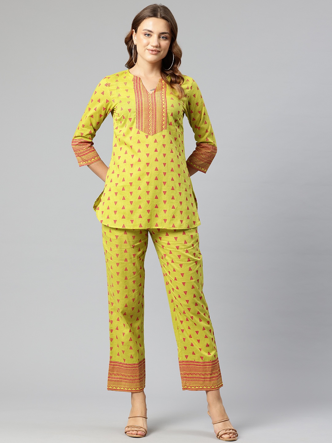 

Cottinfab Checked Pure Cotton Top and Trouser, Green