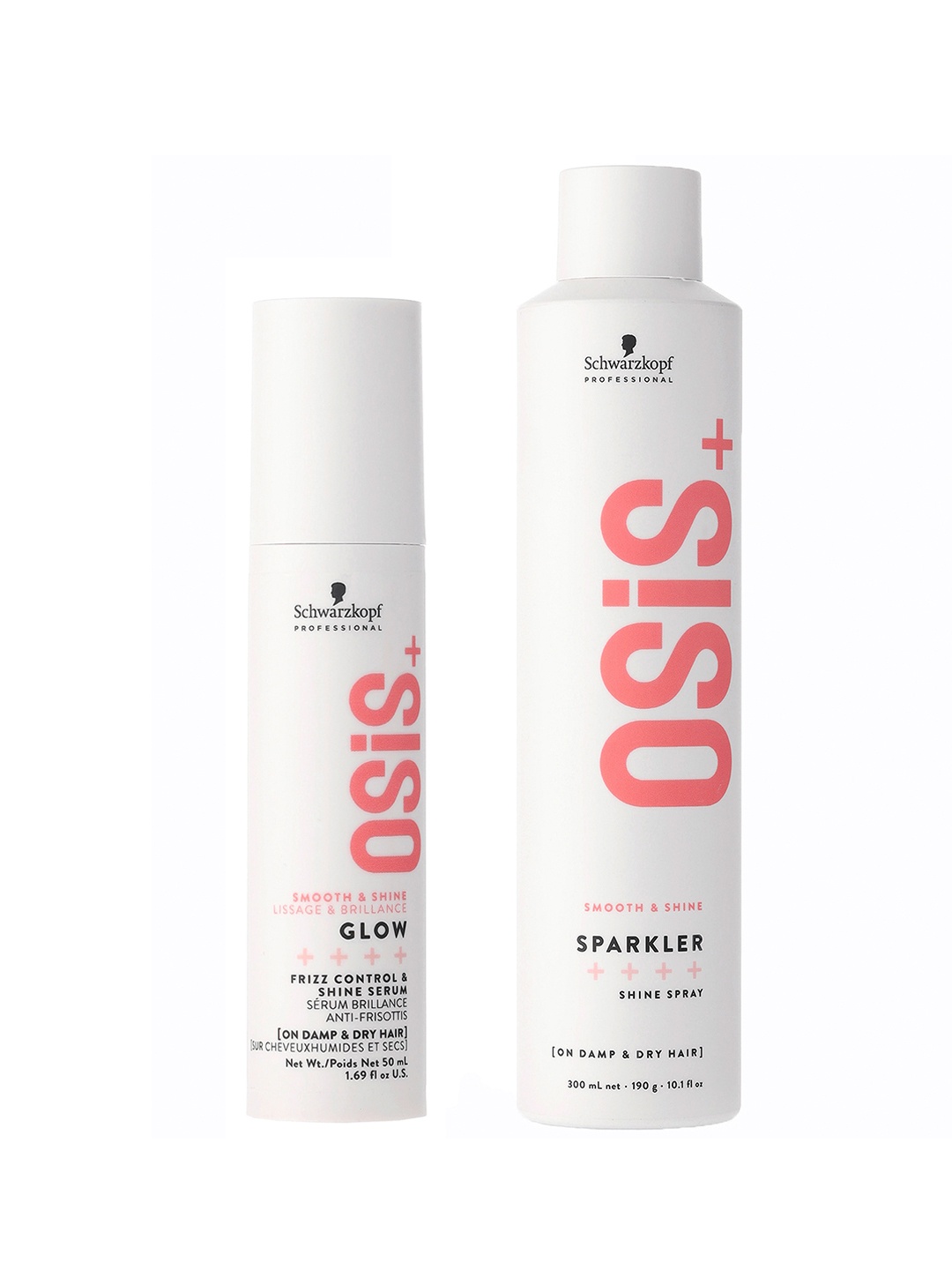 

Schwarzkopf PROFESSIONAL Set of OSiS+ Glow Hair Serum & Sparkler Hair Spray - 350ml, White