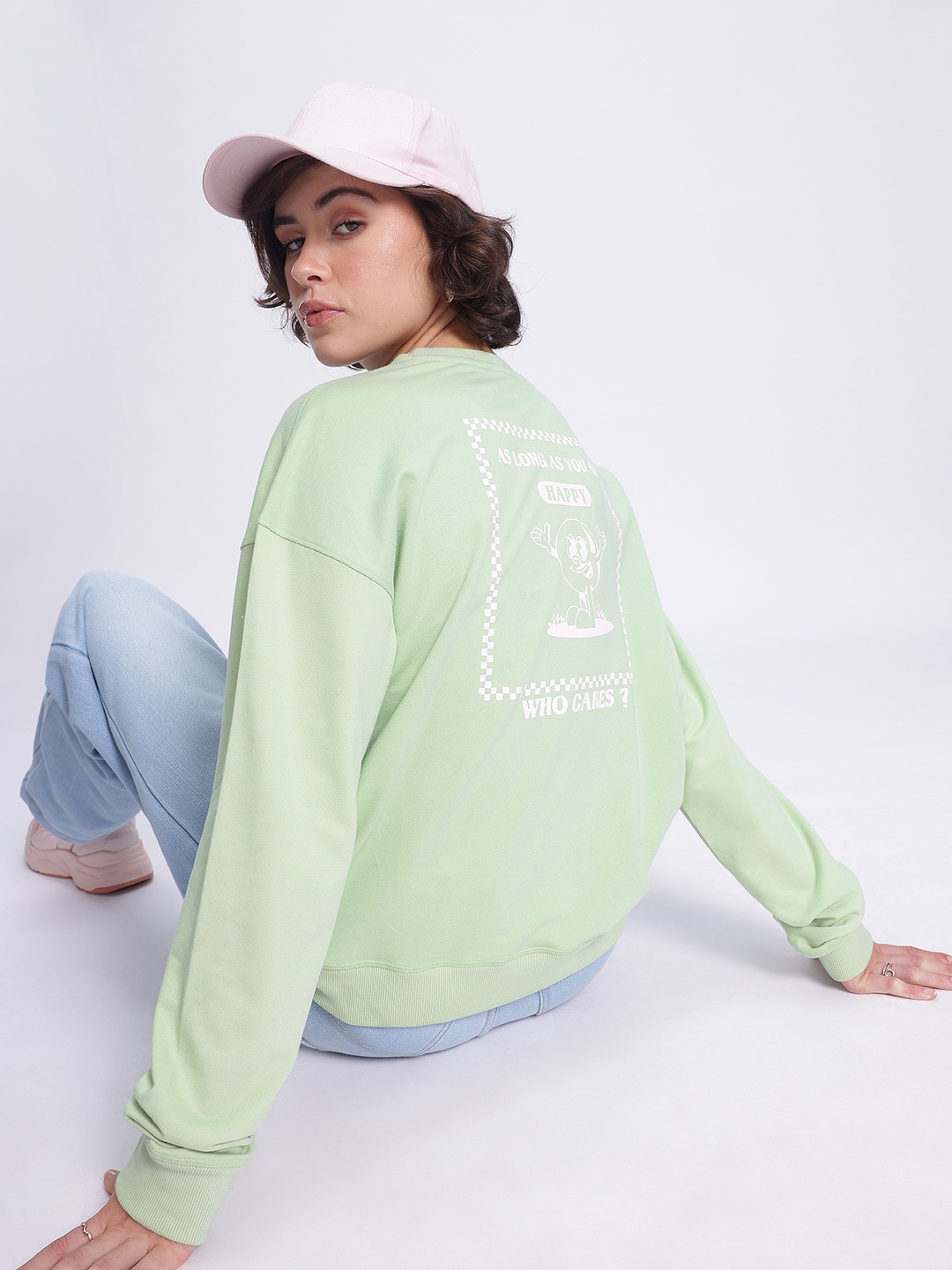 

DressBerry Luxe Lounge Printed Relaxed Fit Sweatshirt, Green