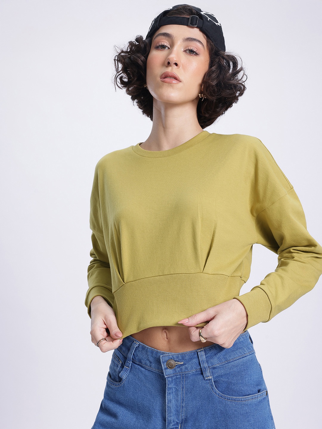 

DressBerry Relaxed Radiance Crop Sweatshirt, Lime green