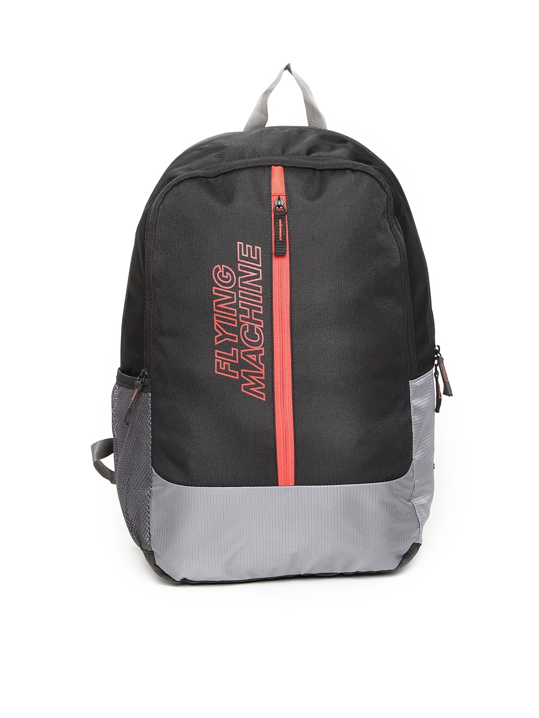 

Flying Machine Men Black & Grey Colourblocked Backpack