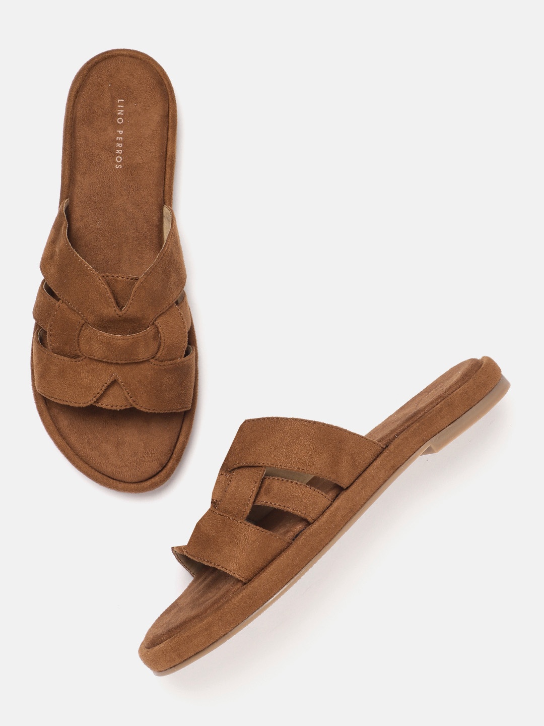 

Lino Perros Women Open Toe Flats, Brown