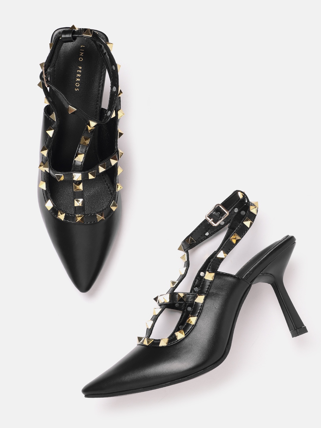 

Lino Perros Embellished Slim Heeled Mary Janes, Black