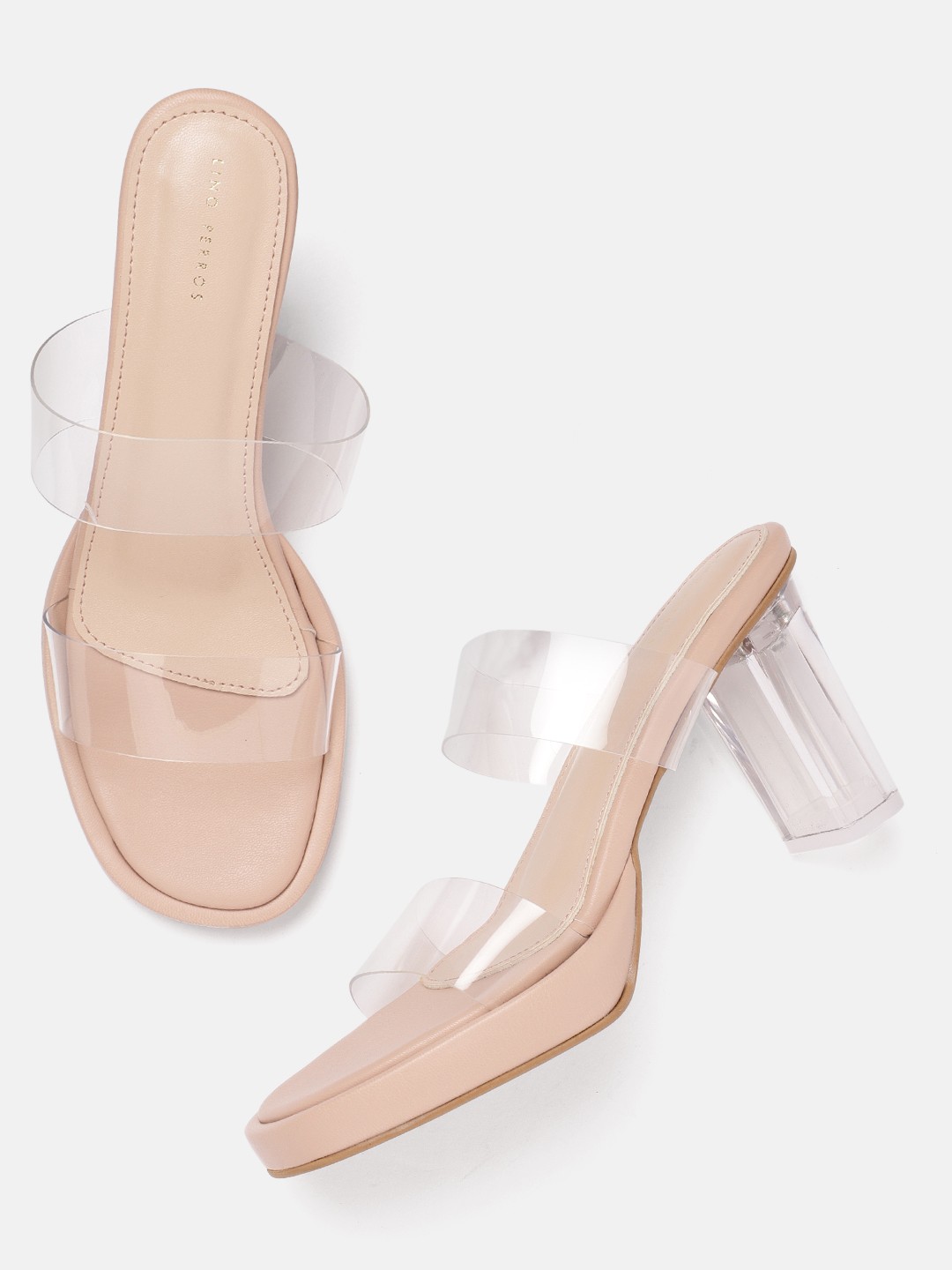 

Lino Perros Open Toe Block Heels, Transparent