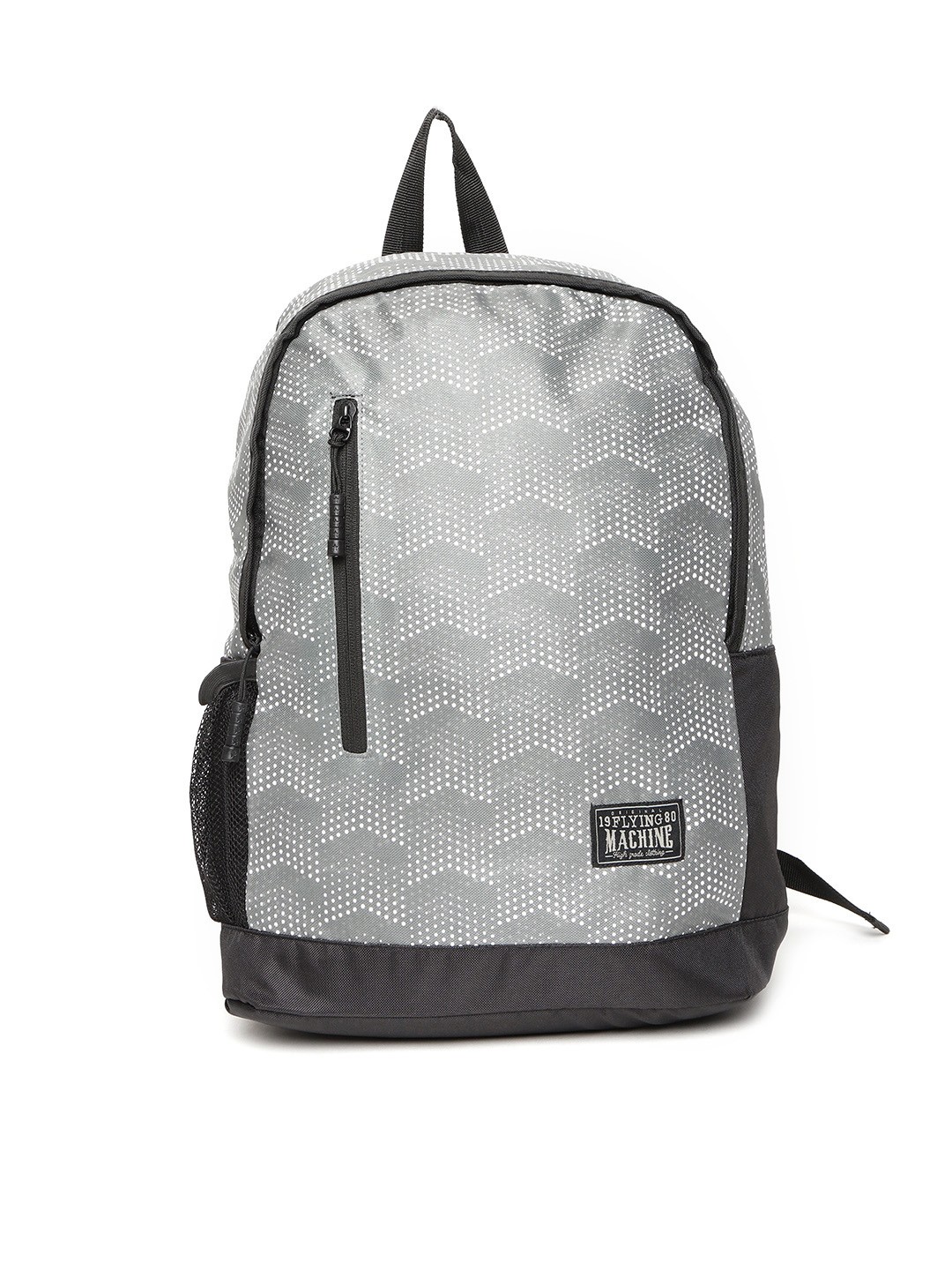 

Flying Machine Men Grey Printed Backpack