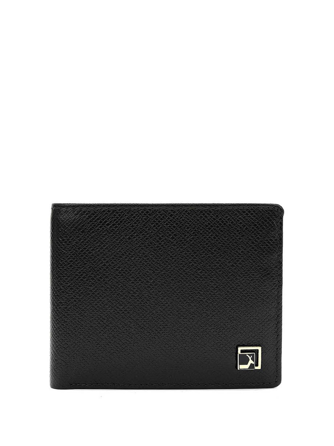 

Da Milano Men Leather Three Fold Wallet, Black