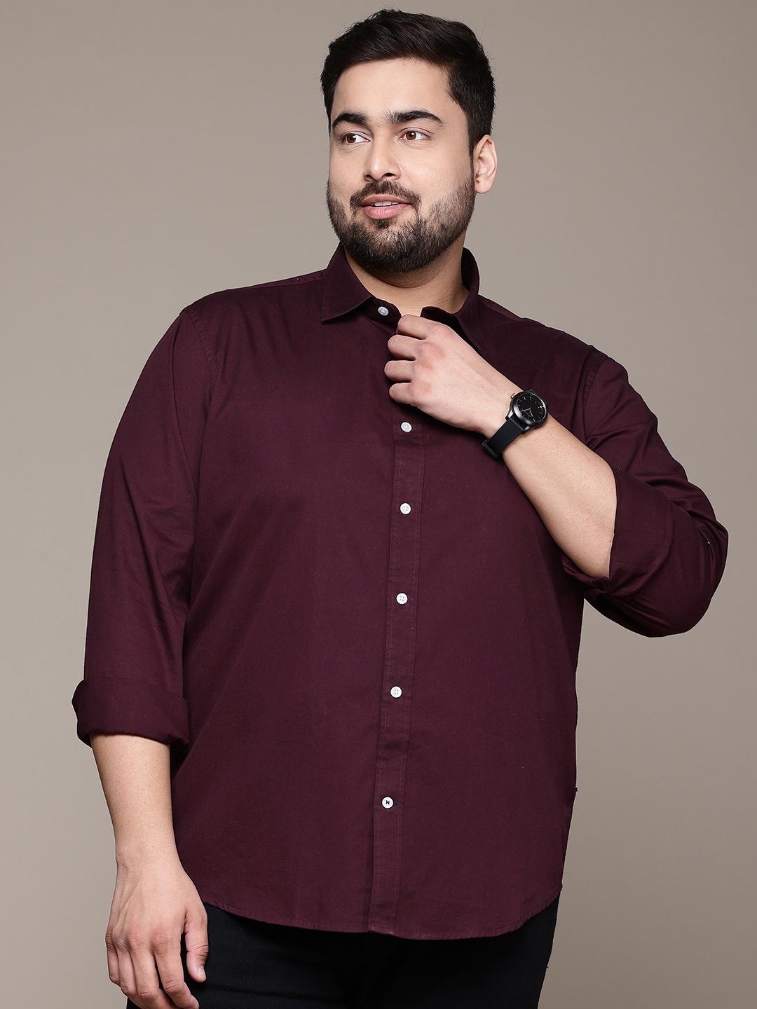 

Nautica Men Smart Slim Fit Casual Shirt, Maroon