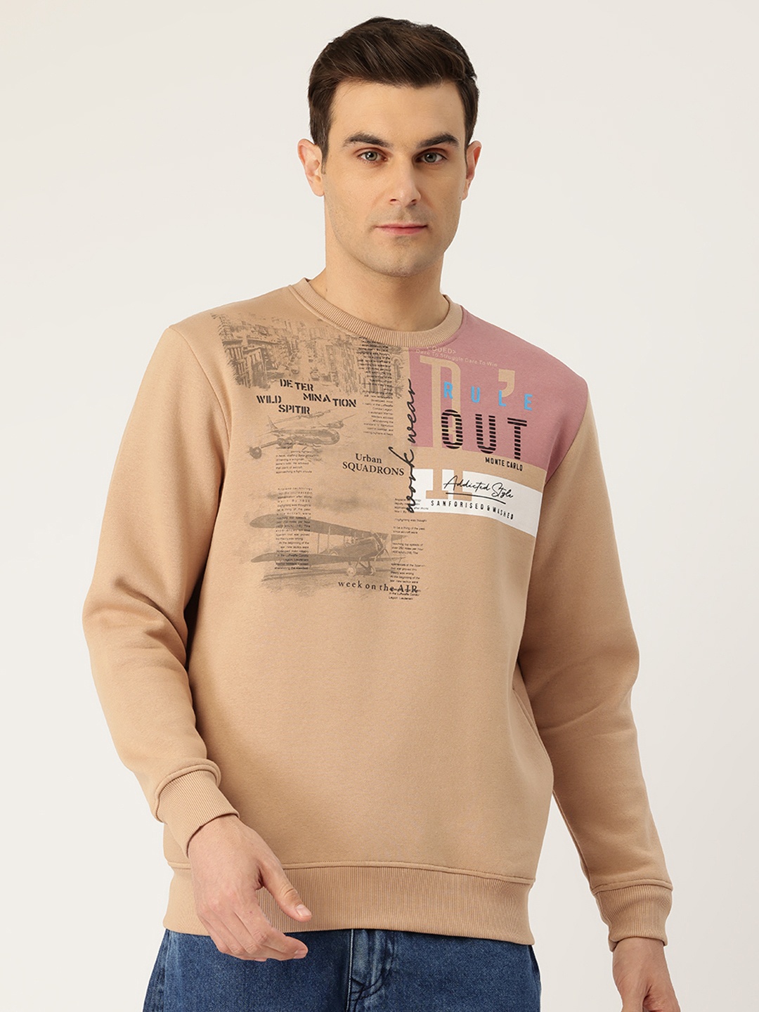 

Monte Carlo Men Printed Sweatshirt, Beige