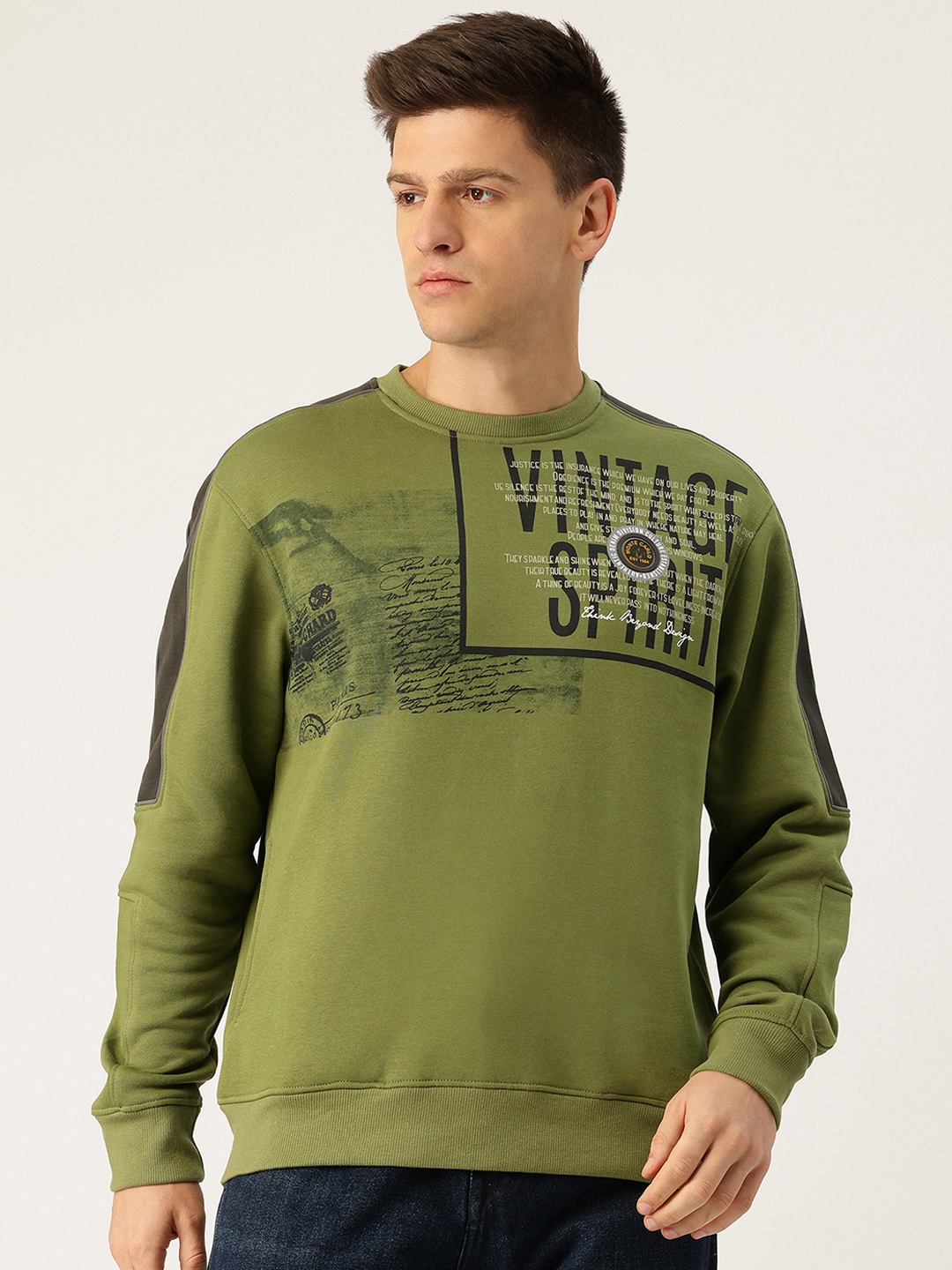 

Monte Carlo Cotton Rich Printed Pullover, Green