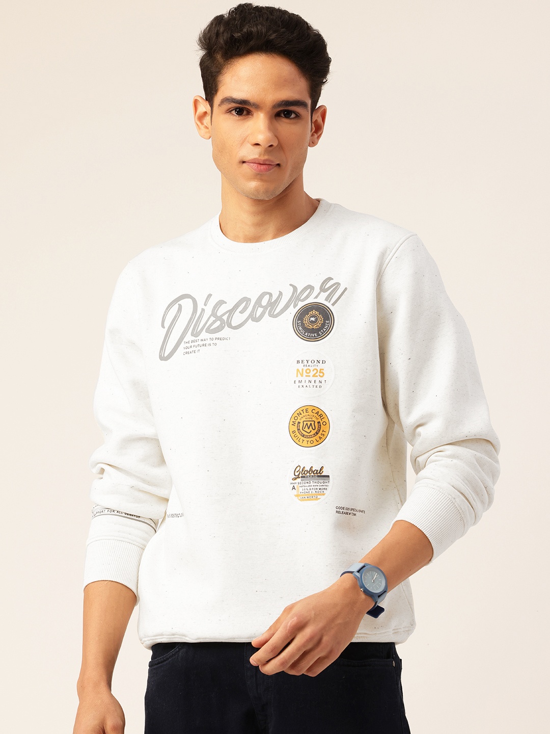 

Monte Carlo Typography & Graphic Print Pullover, Off white