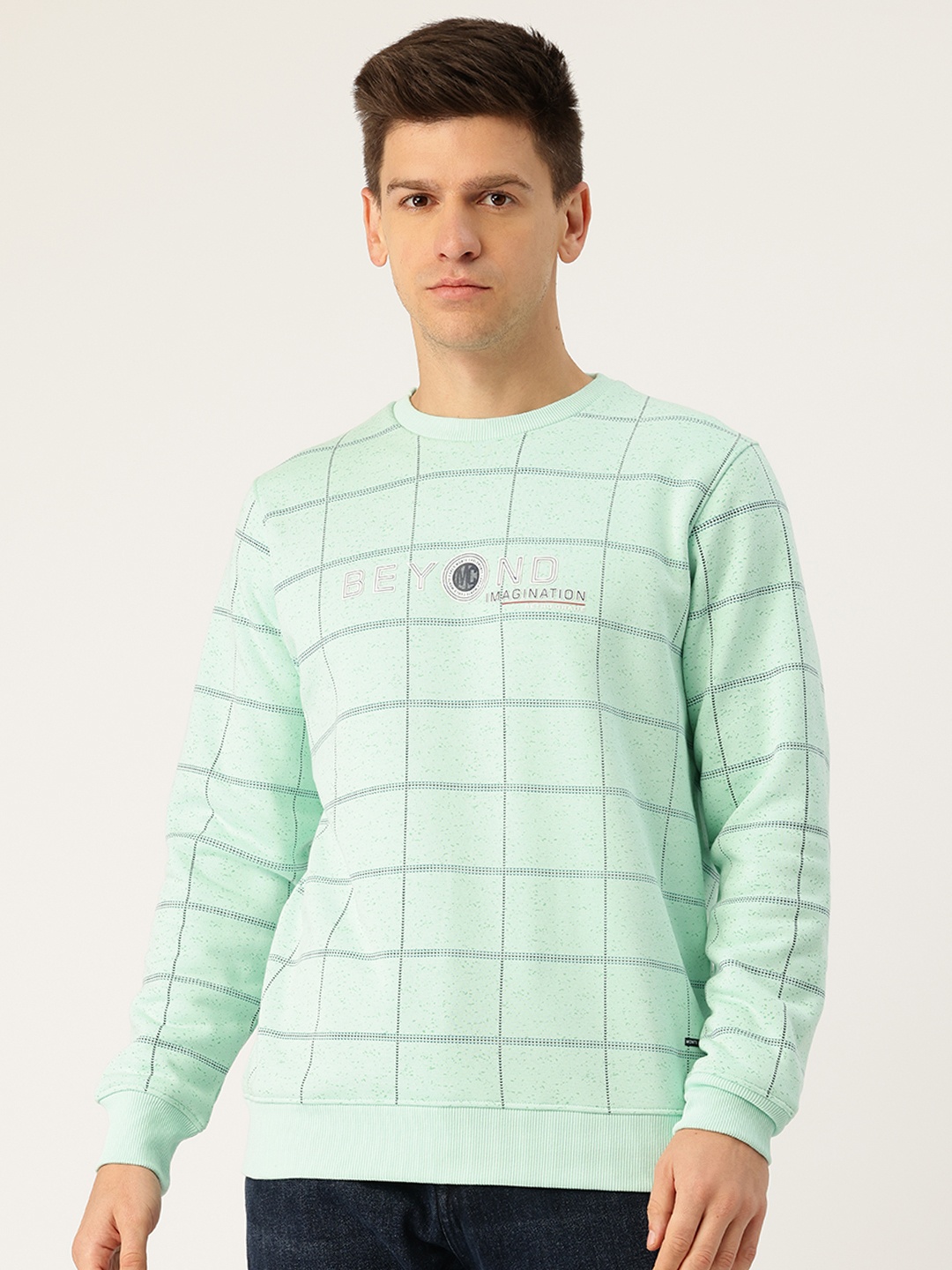

Monte Carlo Men Checked Sweatshirt, Green
