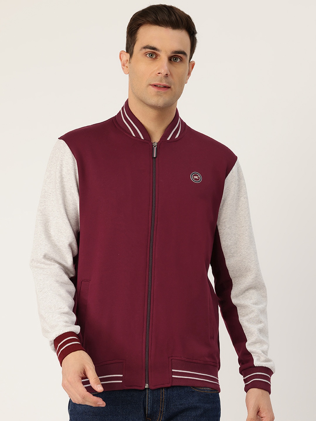 

Monte Carlo Cotton Rich Colourblocked Sweatshirt, Maroon