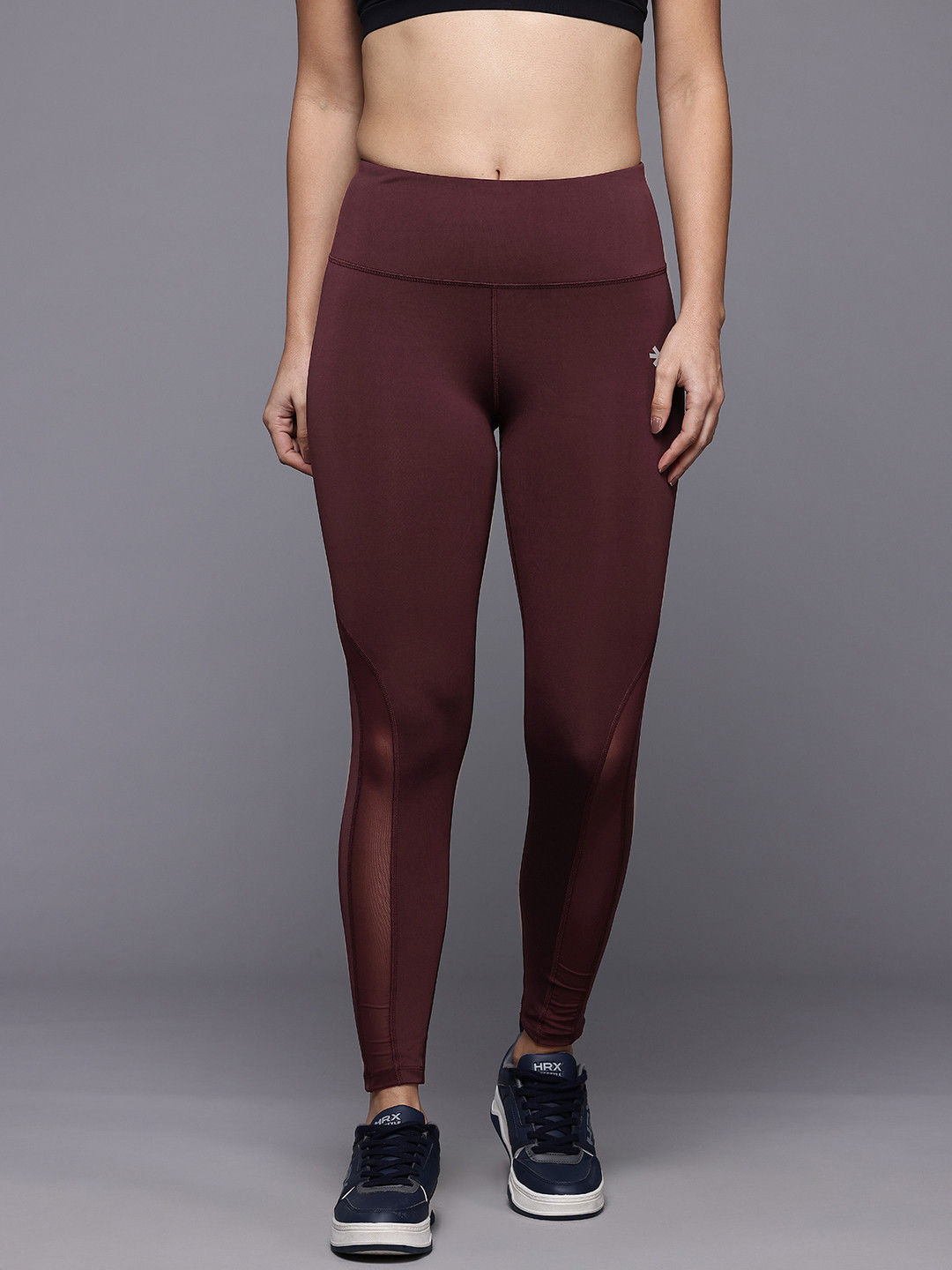 

HRX by Hrithik Roshan Women Mesh Cut & Sew Training Tights, Burgundy