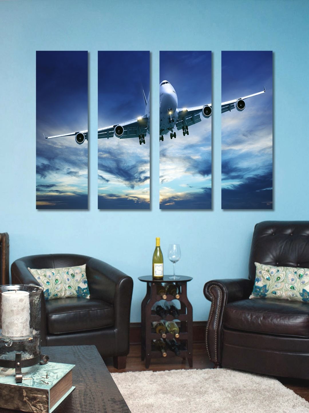 

999Store Blue Set of 4 Wall Art