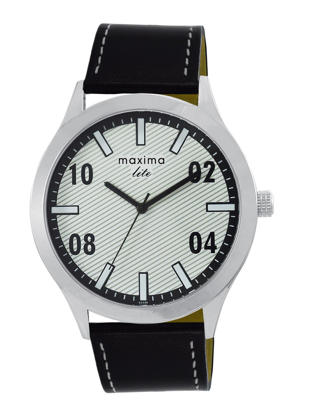 

maxima Men Patterned Leather Analogue Watch L-62388LMGI, White