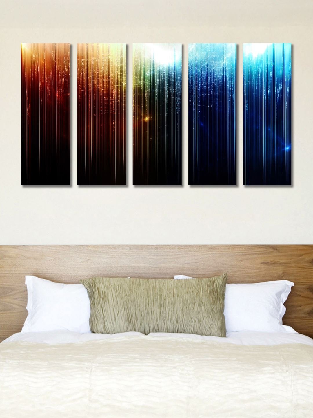 

999Store Blue & Black Set of 5 Abstract Wall Art