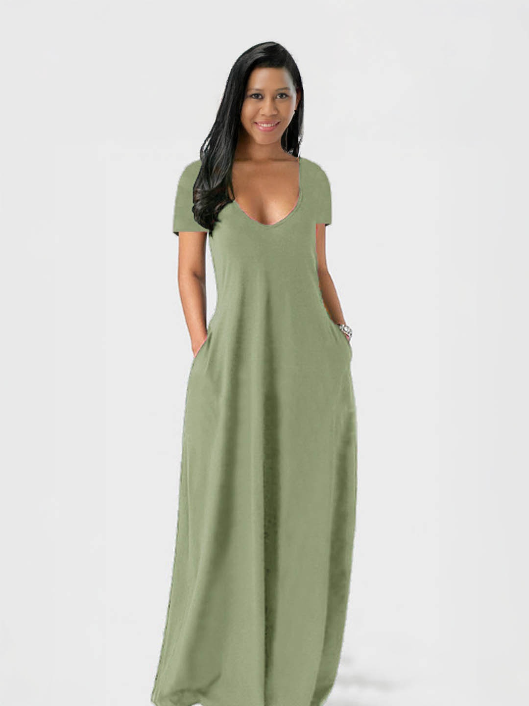 

StyleCast Women Solid Maxi Dress, Green