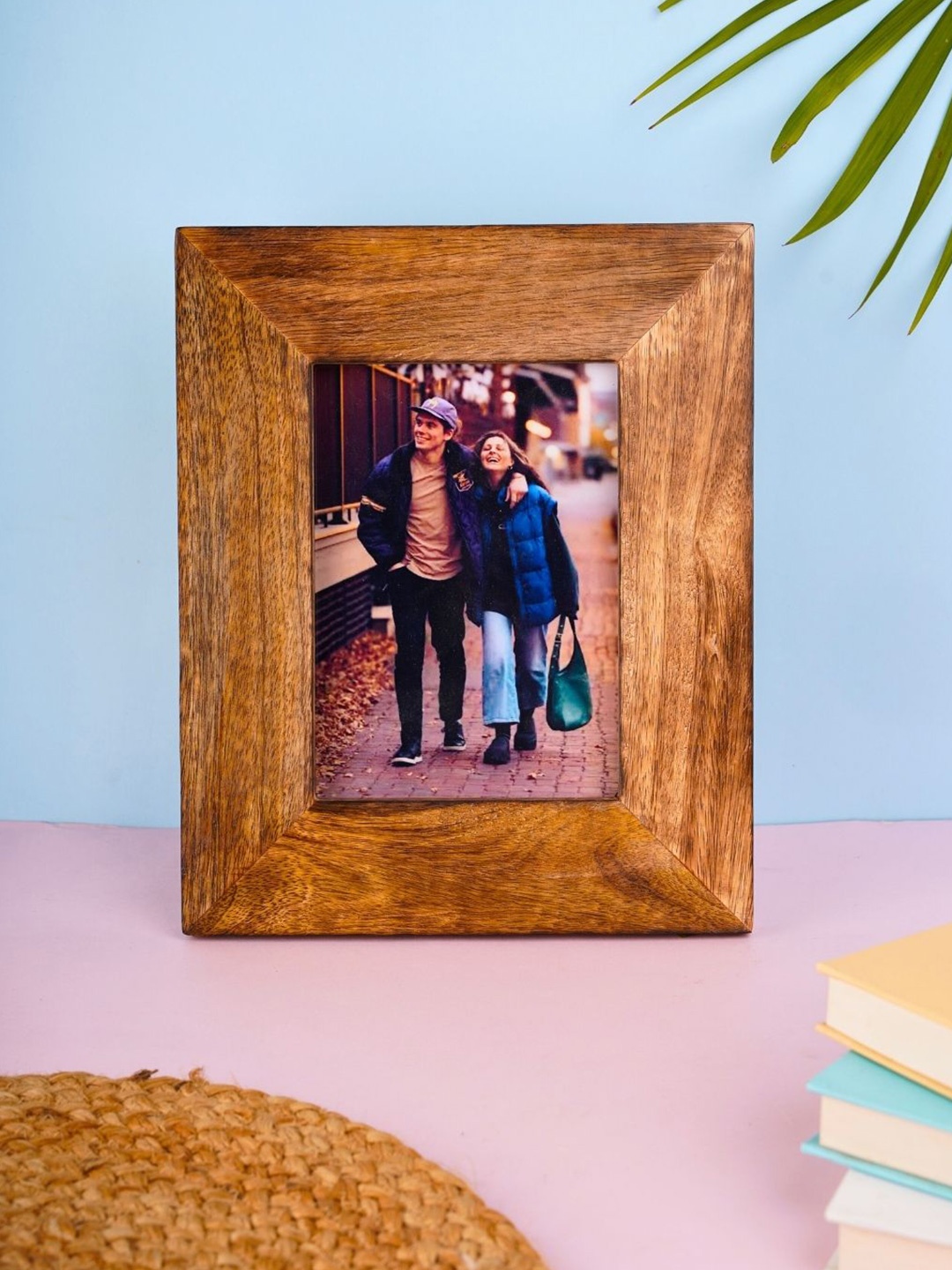 

WEAVING HOMES Brown Wooden Wall Photo Frame