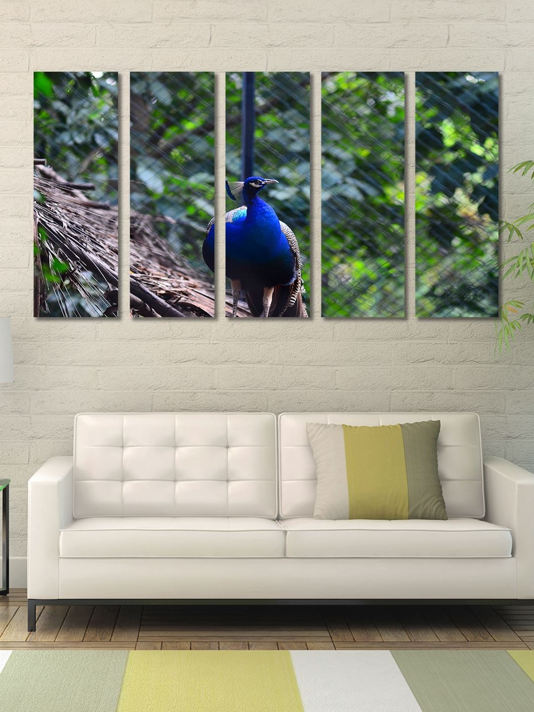 

999Store Multicoloured Set of 5 Birds and Animals Wall Art, Multi