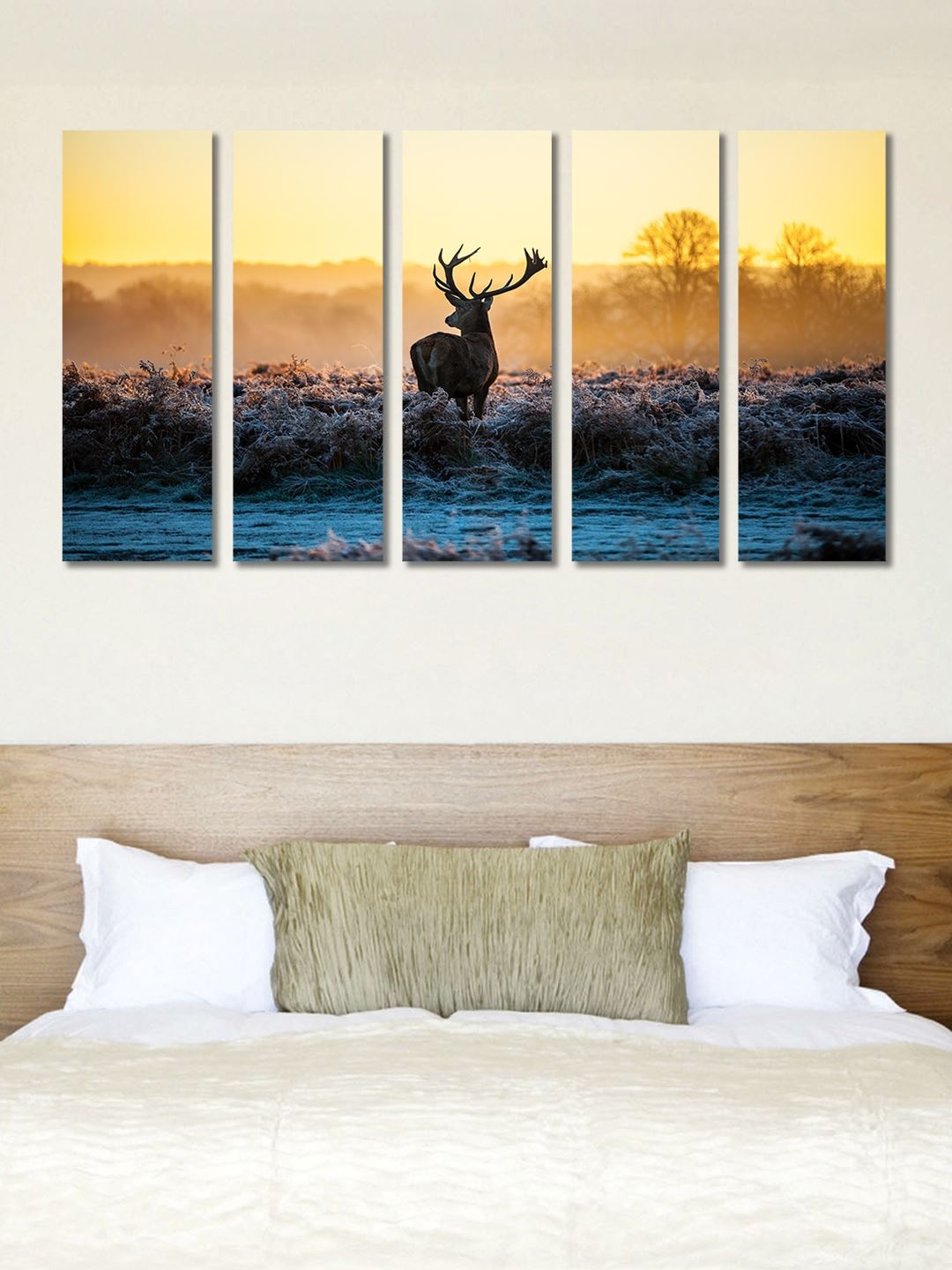 

999Store Brown & Grey Set of 5 Birds and Animals Wall Art