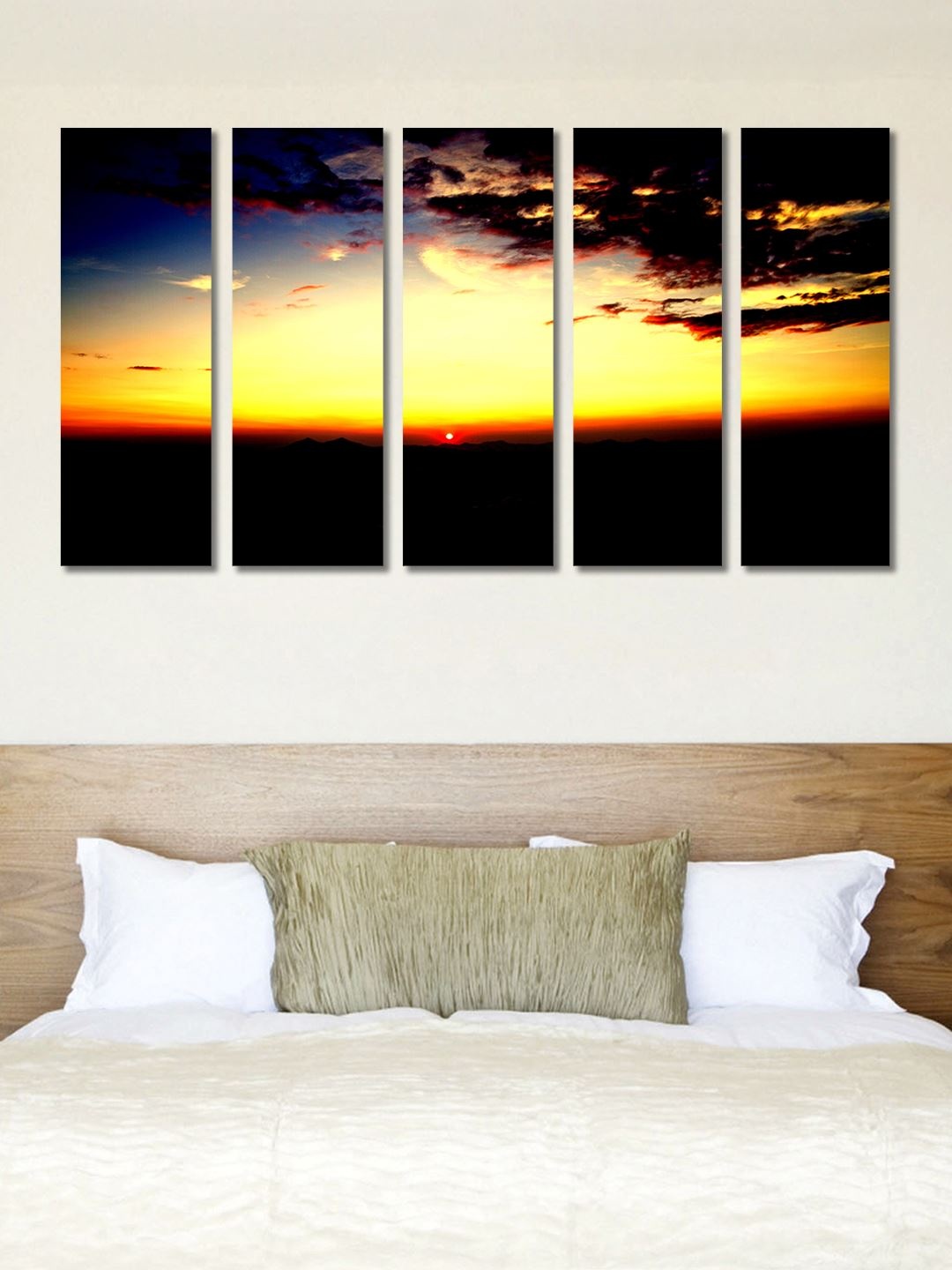 

999Store Black & Yellow Set of 5 Wall Art
