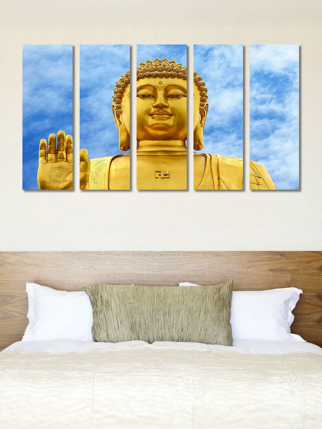 

999Store Gold & Blue Set of 5 Wall Art
