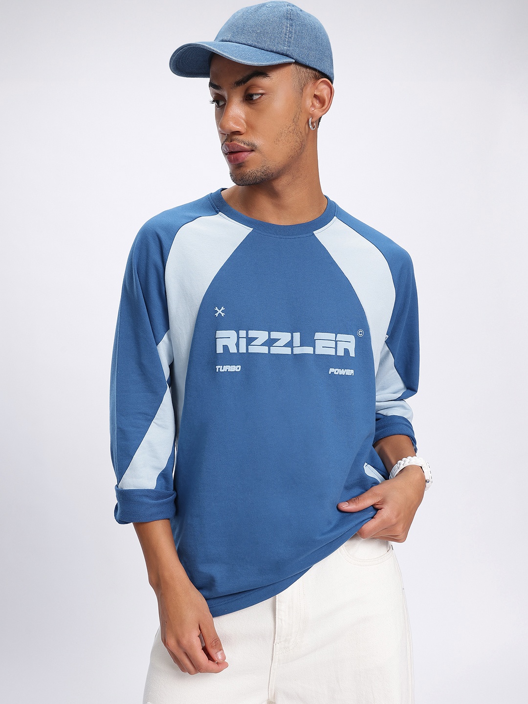 

Kook N Keech Dynamic-Duo Typography Printed Raglan Sleeves Sweatshirt, Blue