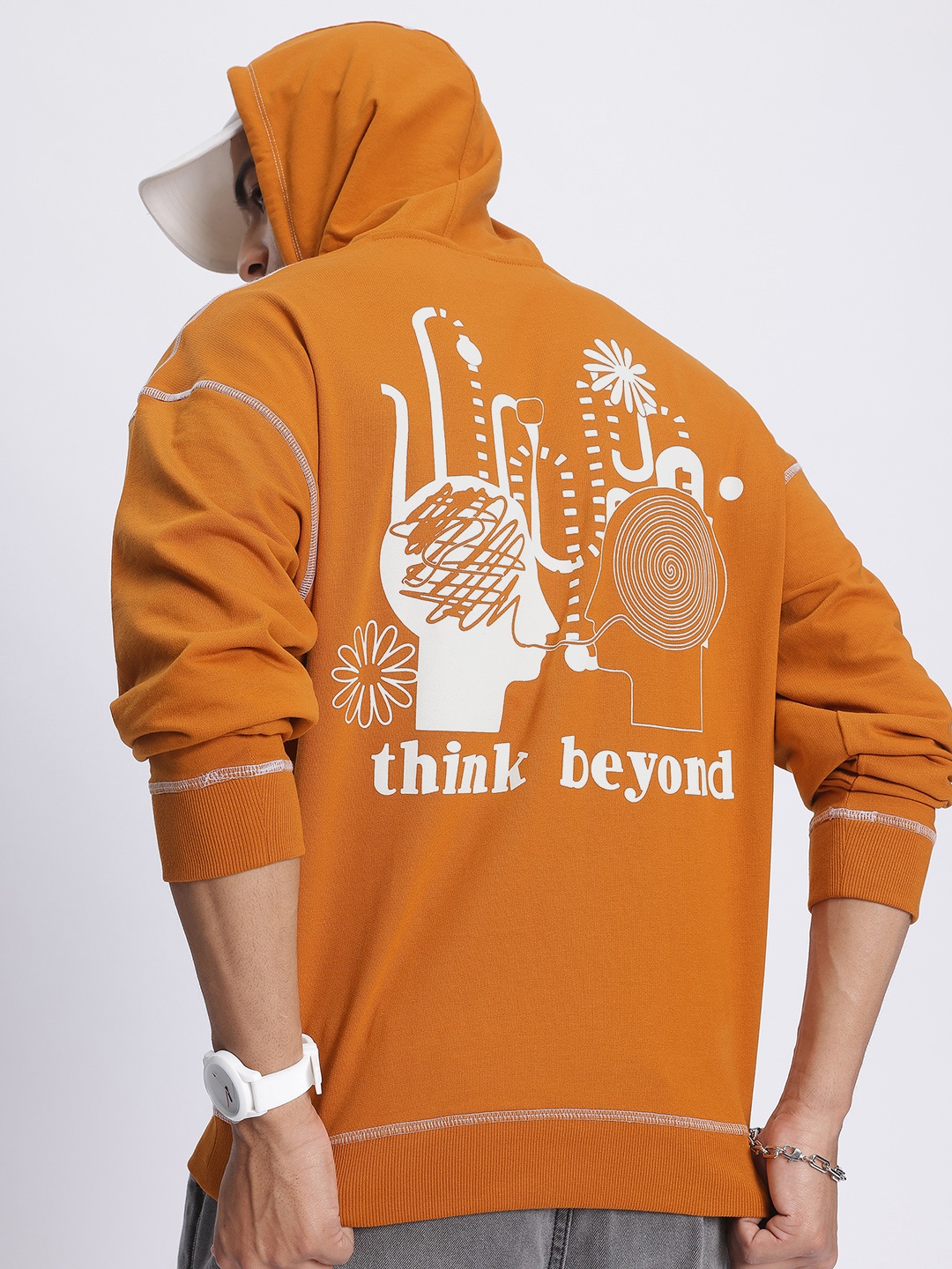

Kook N Keech Graphic Play Printed Hooded Upfront Stitch Pullover, Mustard