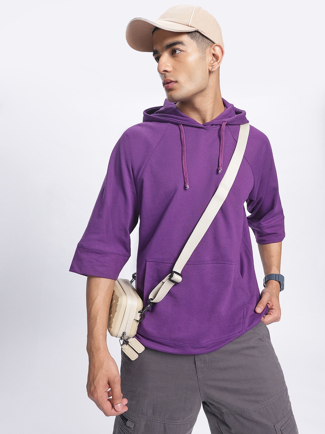 

Kook N Keech Comfy Edge Relaxed Hooded Sweatshirt, Purple