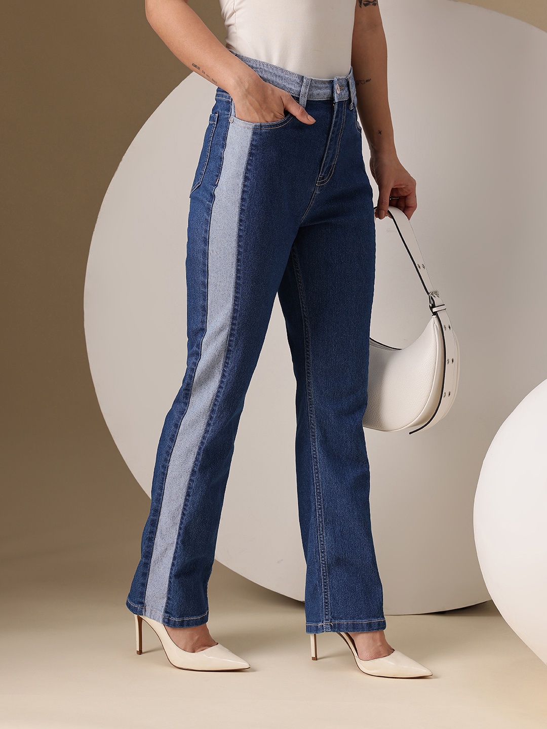 

Chemistry Women Straight Fit High-Rise Stretchable Jeans, Blue