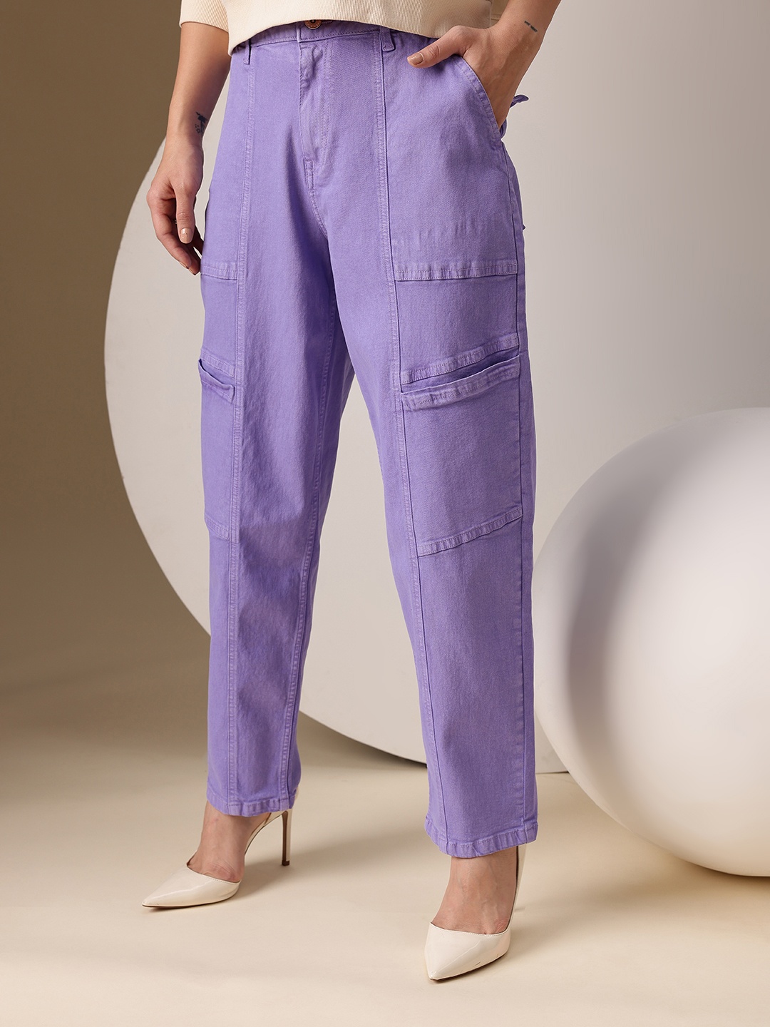 

Chemistry Women Mom Fit High-Rise Stretchable Jeans, Lavender