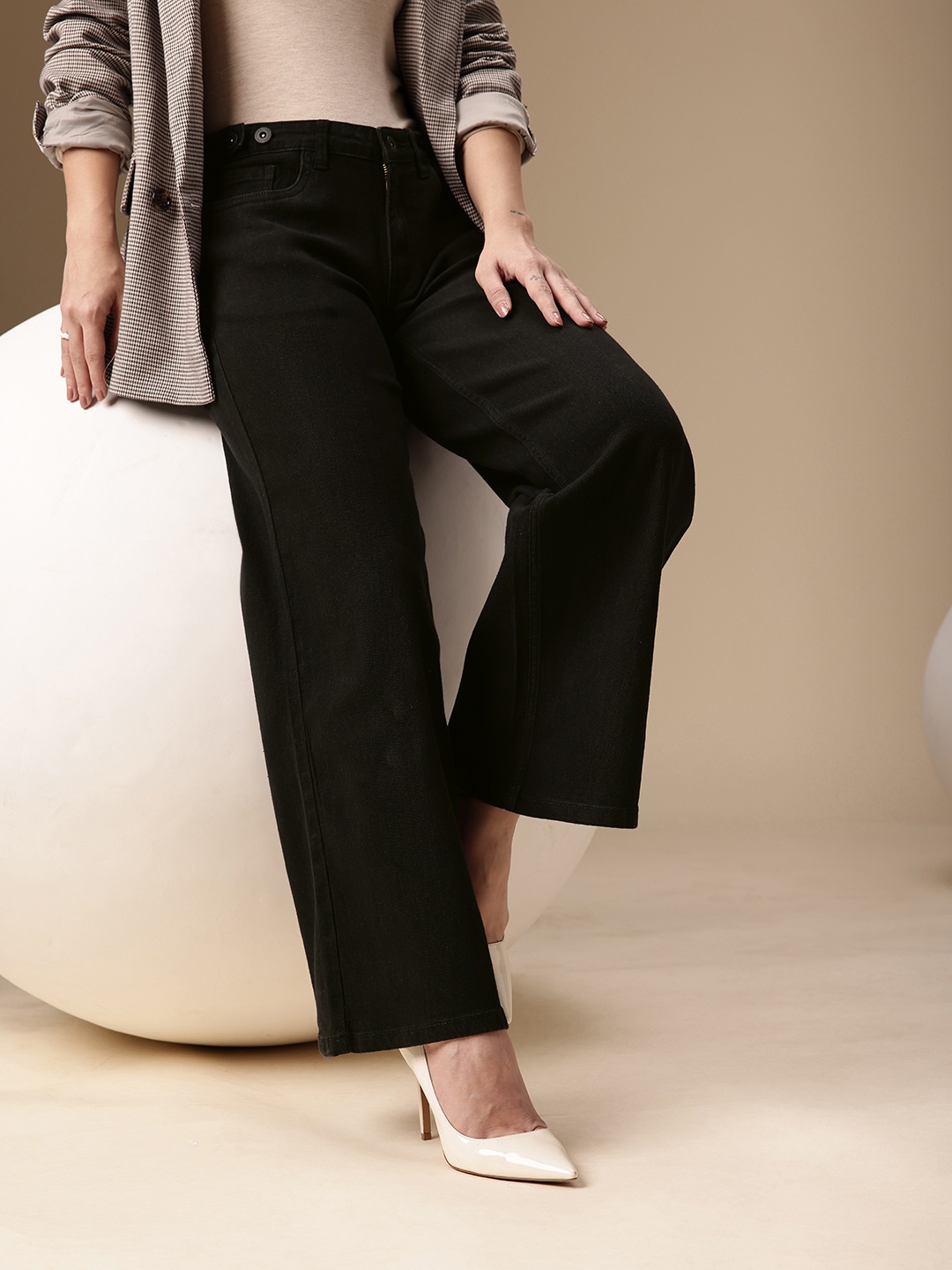 

Chemistry Women Wide Leg Low-Rise Stretchable Jeans, Black